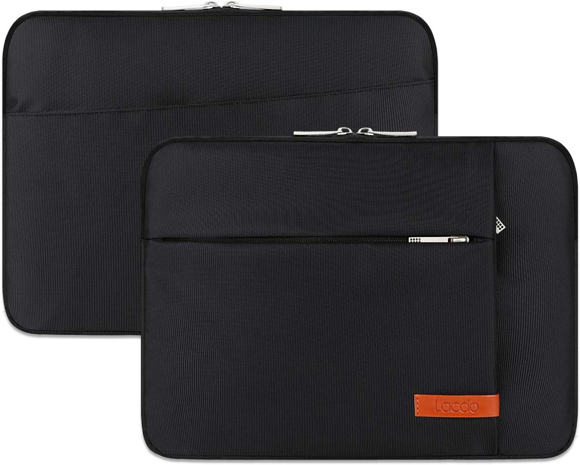 Lacdo Tablet Sleeve Case for 13 inch New iPad Air M3 M2 2025-2024, 13 inch New iPad Pro M4 2024, 12.9" iPad Pro 6 5 4 3 with Magic Keyboard and Smart Keyboard Folio, Water-Resistant Tablet Bag, Black