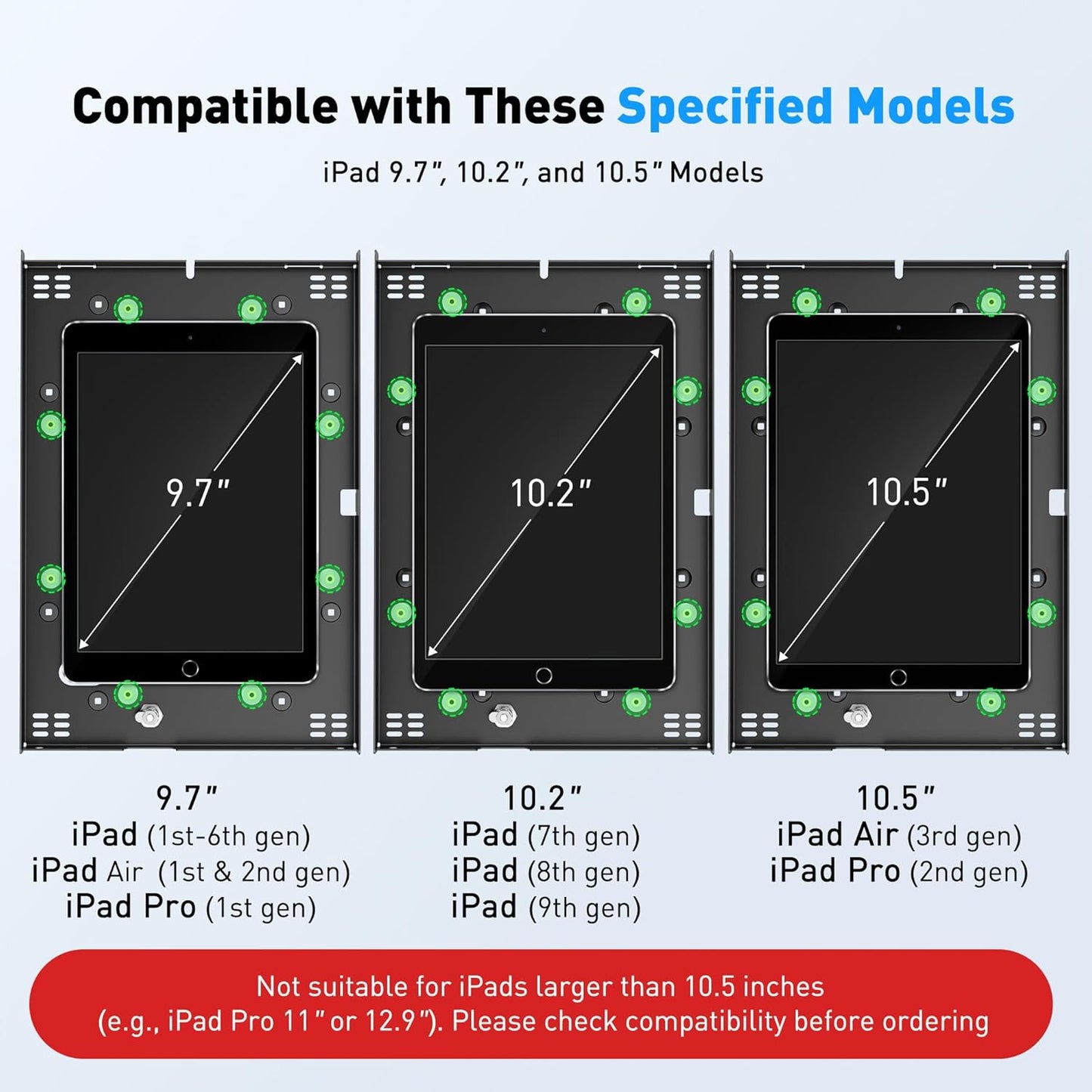 AboveTEK Anti-Theft Tablet Stand – iPad Locking & Security Stand, Countertop & Wall Mount POS Stand, 360° Swivel Kiosk Stand for iPad/iPad Air/iPad Pro – Ideal for Retail Business (Black)