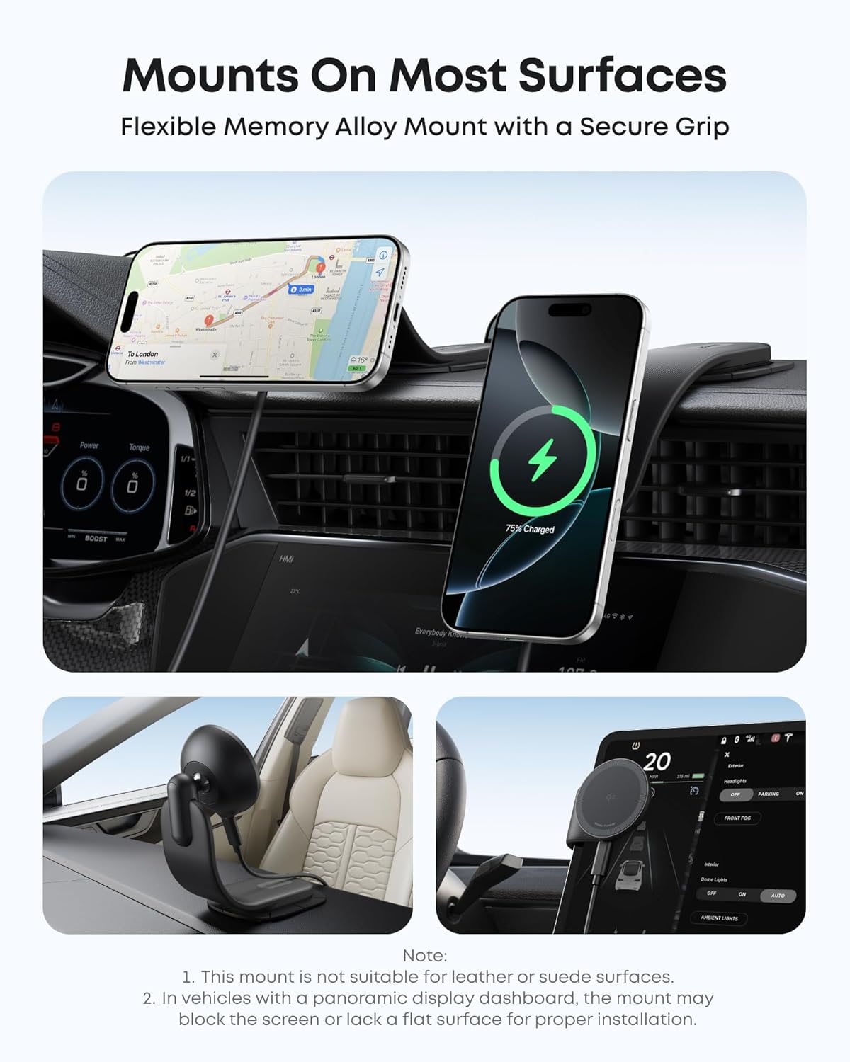 Anker Nano Magnetic Wireless Car Charger, 360° Adjustable Mount Car Charger with Detachable Pad, 15W Qi2 Certified with Alloy Bracket, Fast Charging for iPhone 16/15/14/13/12 Series (Adapter Included)