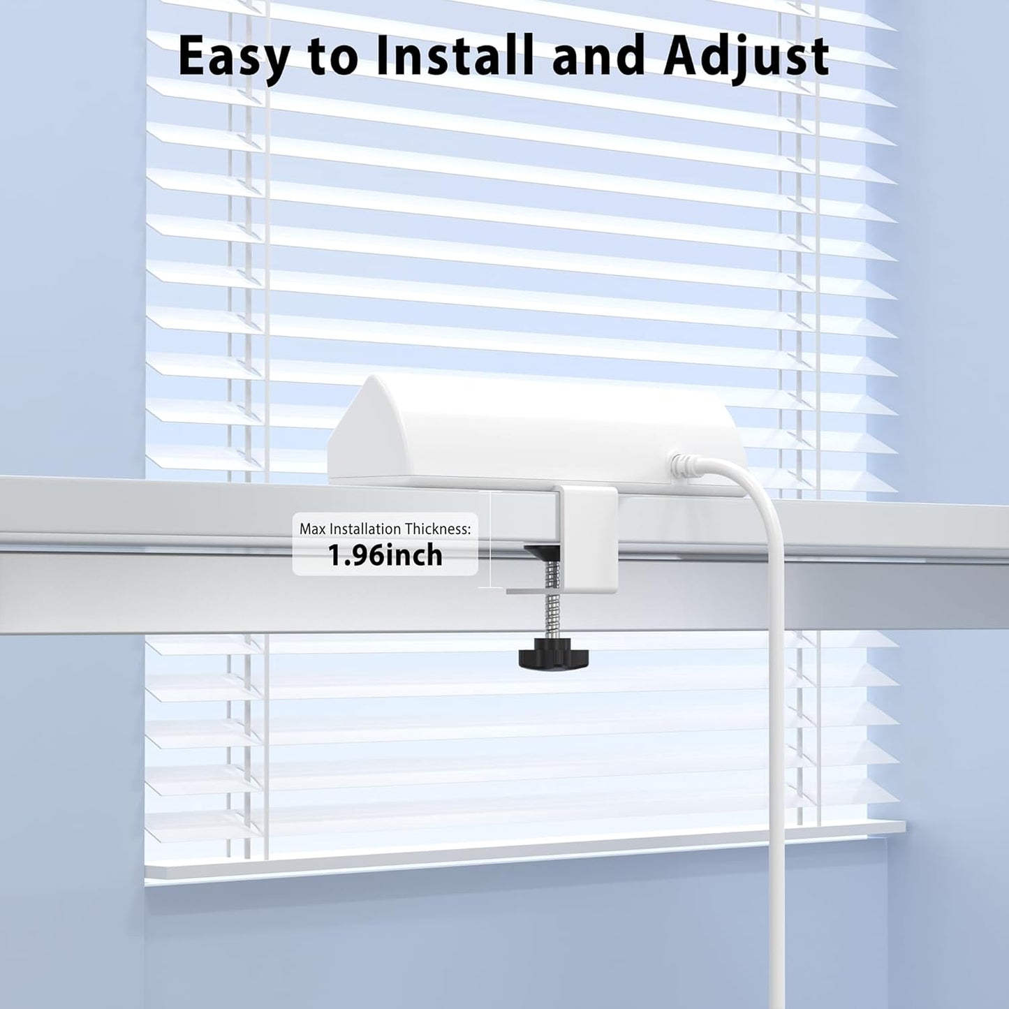 Desk Clamp Power Strip 65W Fast Charging Station,4 PD USB-C,5 Outlets,Nightstand Desk Edge Mount Tower Surge Protector,15 Amp Heavy Duty Power Strip,Fits 1.96" Tabletop Edge (White, 6 FT Cable)