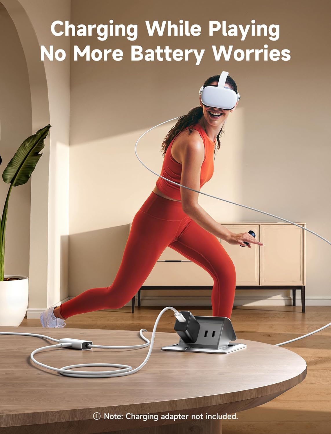 JSAUX Link Cable 16FT with Charging Compatible with Meta Quest 3S/Quest3/2/Pro Accessories【 Charging While Playing】 USB 3.0 High Speed Data Compatible with Oculus 3S/3/2/Pro, Pico 4, PC VR, Steam VR