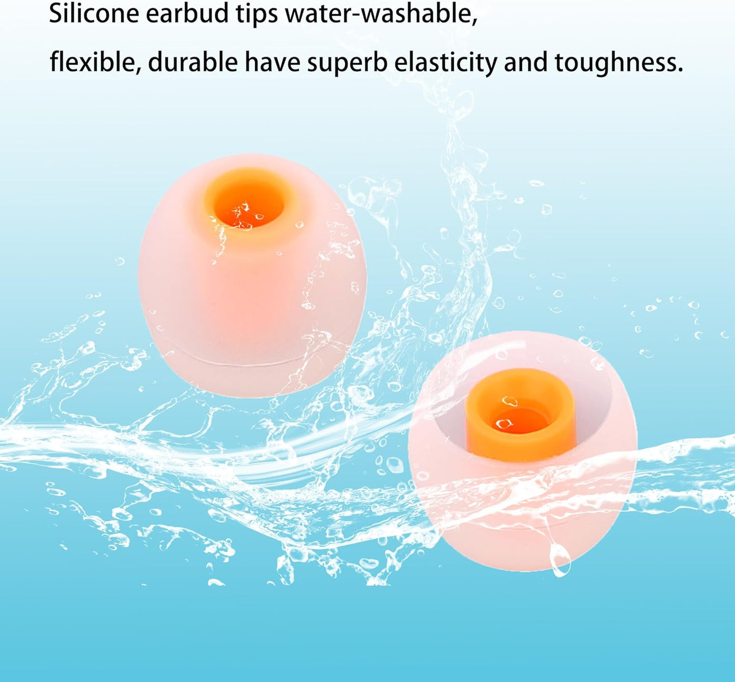 Earbud Replacement Tips - Silicone Earbud Tips Fit Most In-Ear Earbuds (Inner Hole 3.8mm - 5.1mm) - 9 Pairs S M L