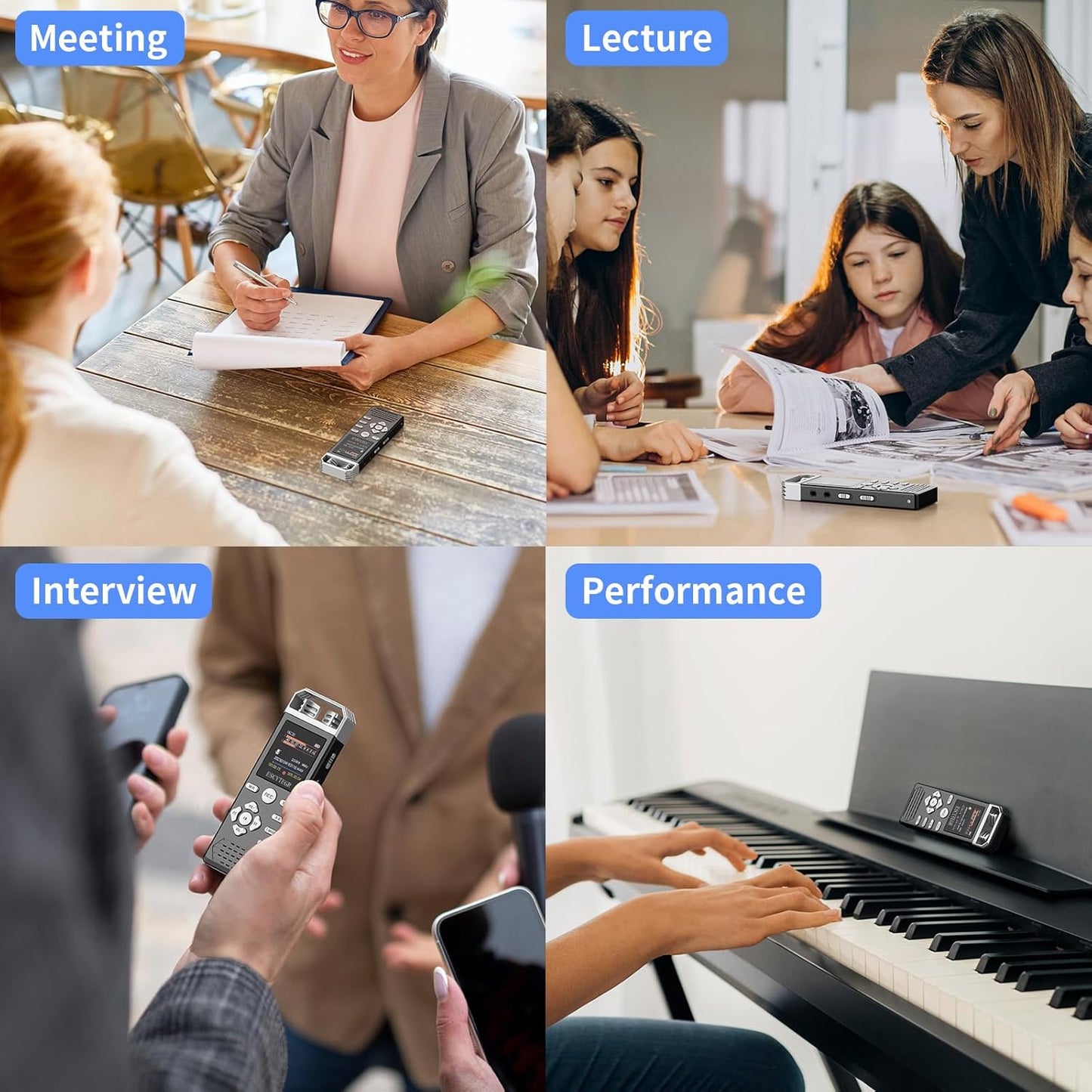 80GB Digital Voice Activated Recorder 1536KBPS Audio Voice Recorder with Playback Recording Device Dictaphone Sound Tape Recorder with Password Protection for Lectures,Meetings