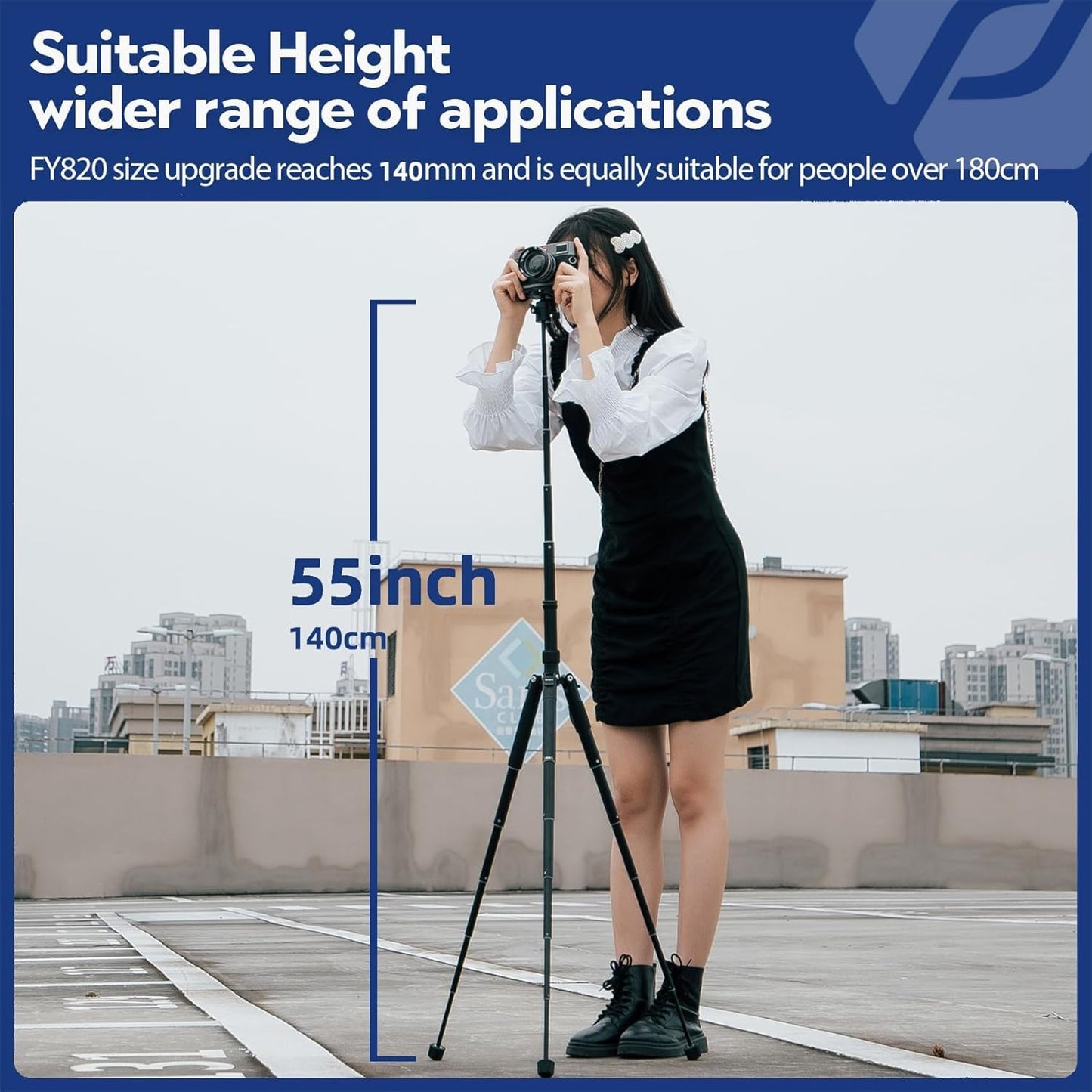 Fotopro Mini Tripod with Ball Head Phone Mount Detachable Selfie Stick Folded only 8.6" Max Load up to 6.6 lbs FY-810 Black