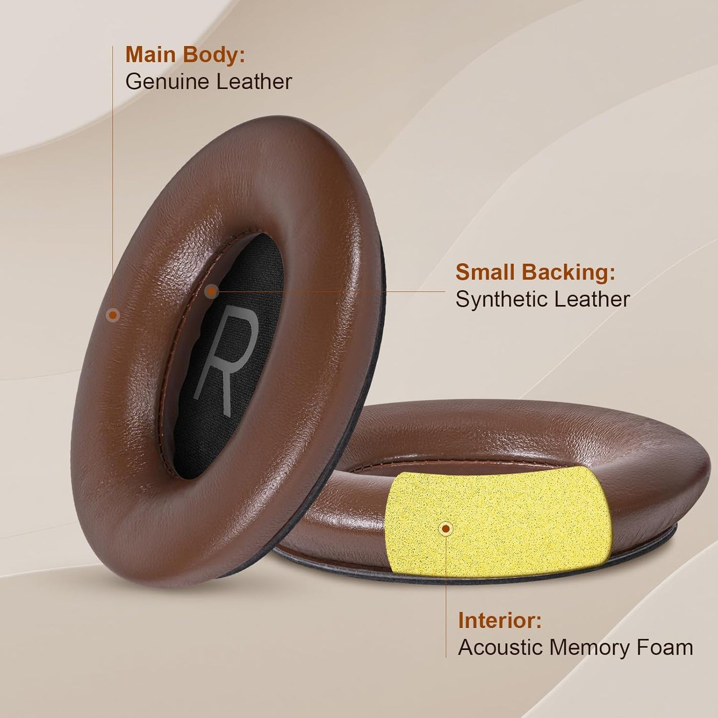 Aurivor Replacement Ear-Pads Cushions for Bose QuietComfort 45 35 35ii (QC-45 QC-35 QC-35 ii), Genuine Lambskin Ear Covers Compatible with QuietComfort SE (QC SE)/ New QuietComfort Headphones