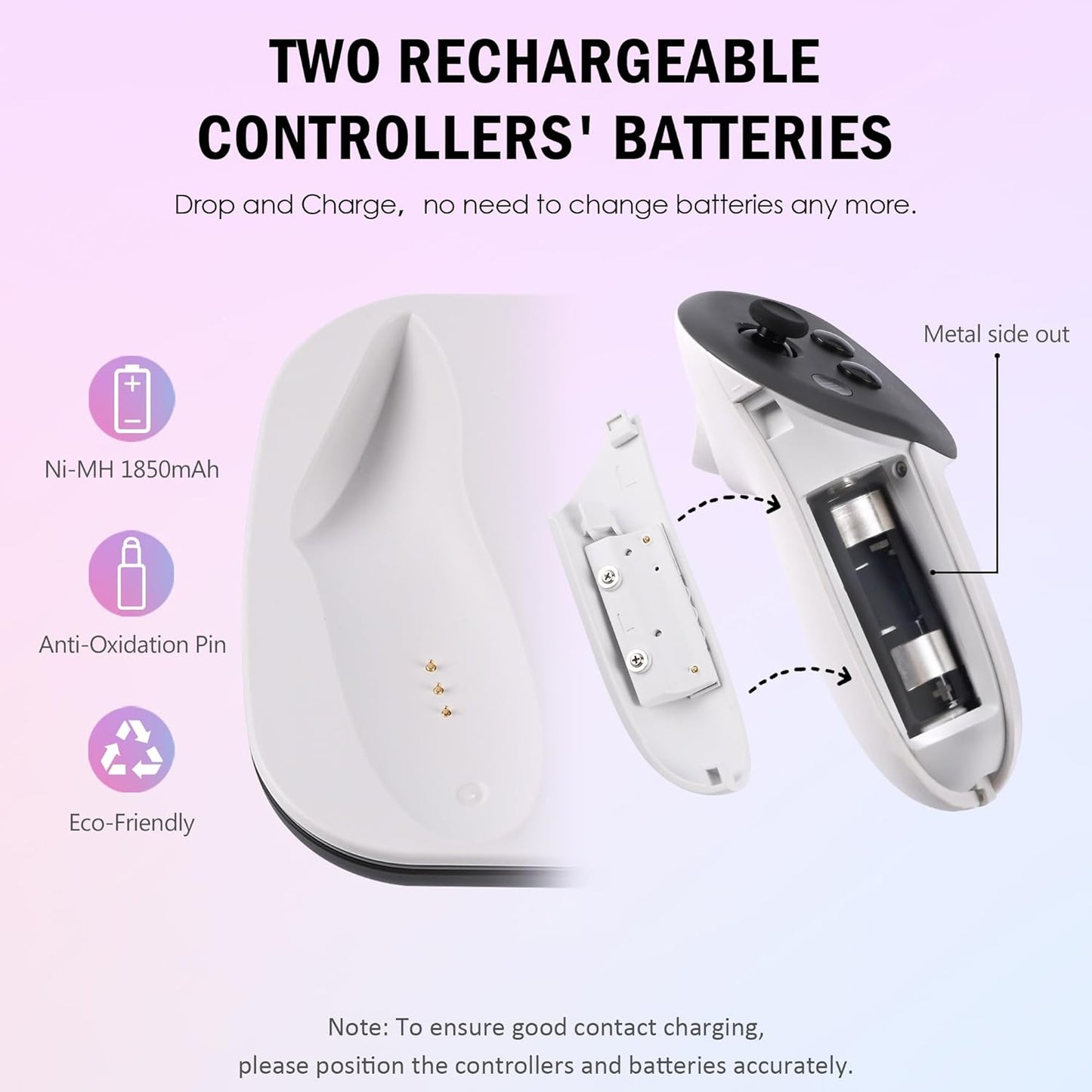 Charging Dock for Quest 3S, VR Stand for Meta Quest3, Charge Station for Oculus Quest 3S Supports Headset with Type-C Magnetic Suction Cable and Rechargeable Battery to Fit Controller