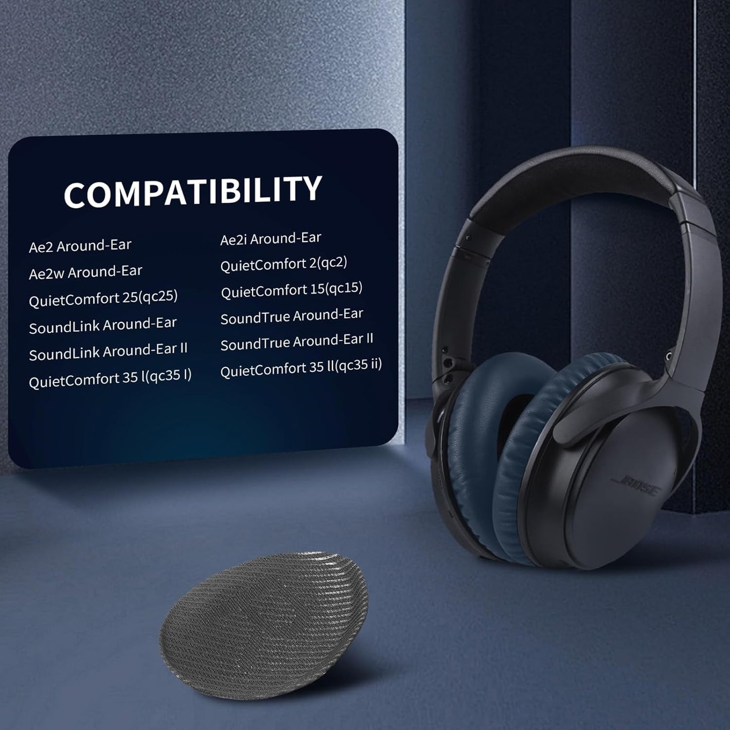 Ear Pads for Bose QC35: Durable Comfortable Noise Cancellation Replacement Cushion Earpads for Bose Quitecomfort 35 QC35 QC35 ii Headphones with Good Audio Quality