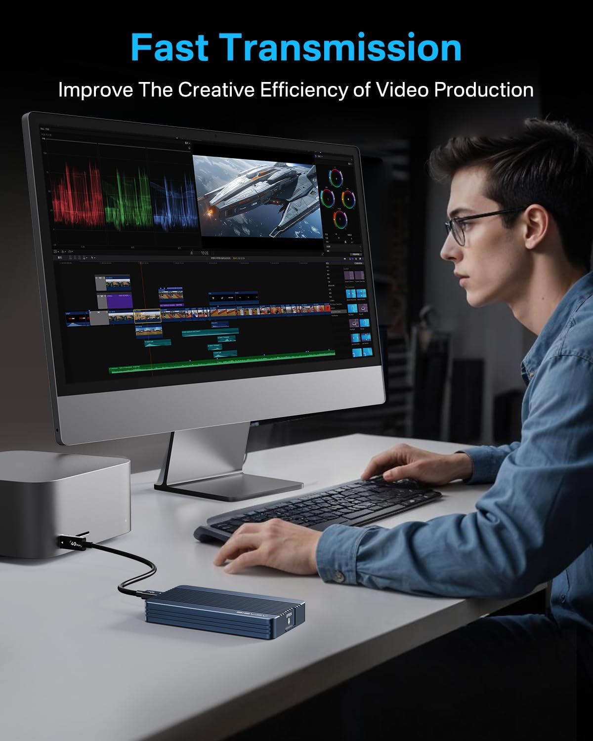 ACASIS 40Gbps M.2 NVMe SSD Enclosure, Only Compatible with Thunderbolt 4/3 USB4,TBU405 Air for M1 M2 Pro/Max, Tool Free Installation, Support M-Key Interface B+M 2280/2260/2242/2230 SSD Size