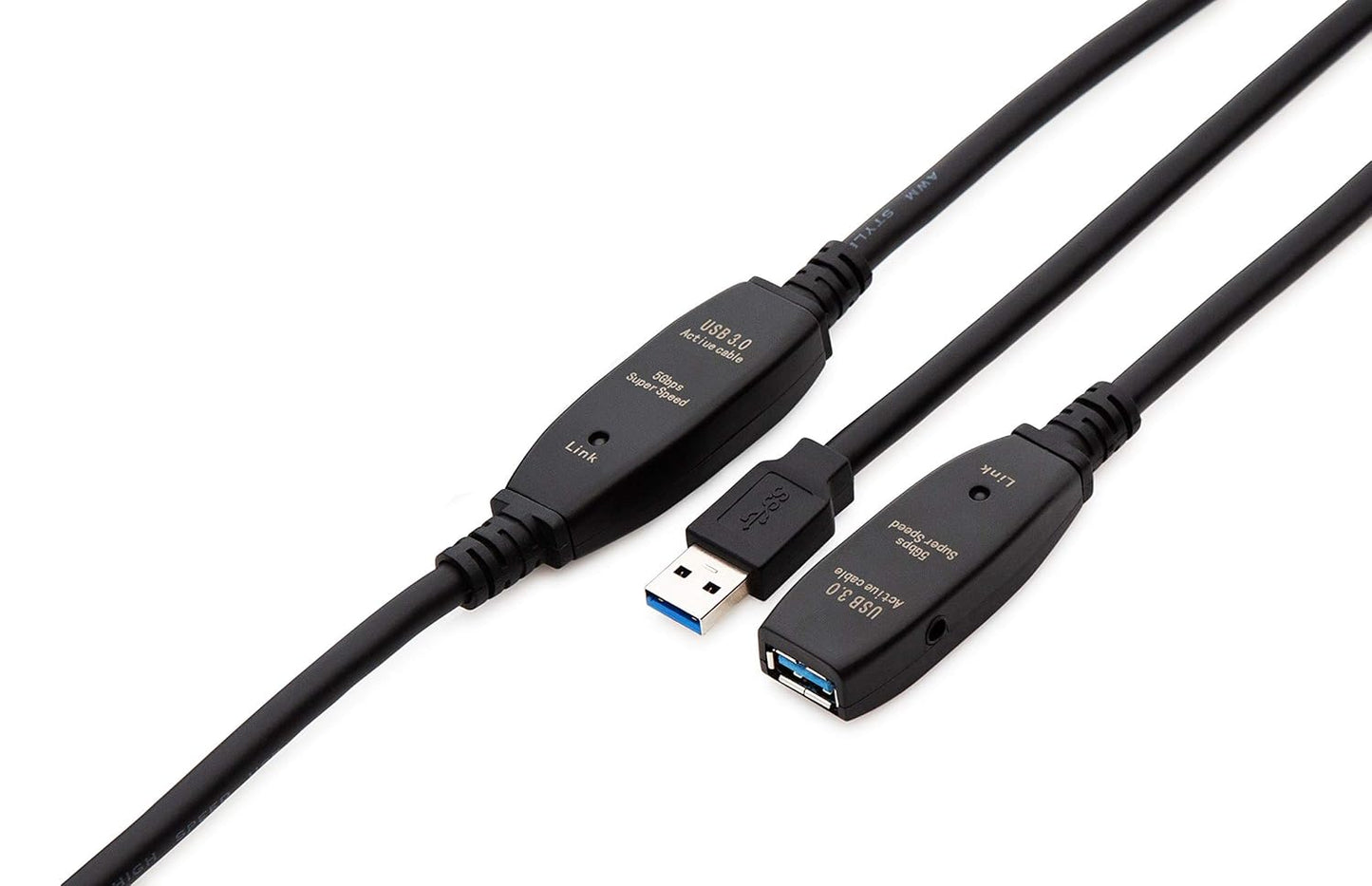 50 Feet Active USB Extension Cable 3.0 Male to Female with 2 Extension chipsets Signal Booster - Active Extension/Repeater Cord 15 Meters / 50 Feet (AC Power Supply Included)