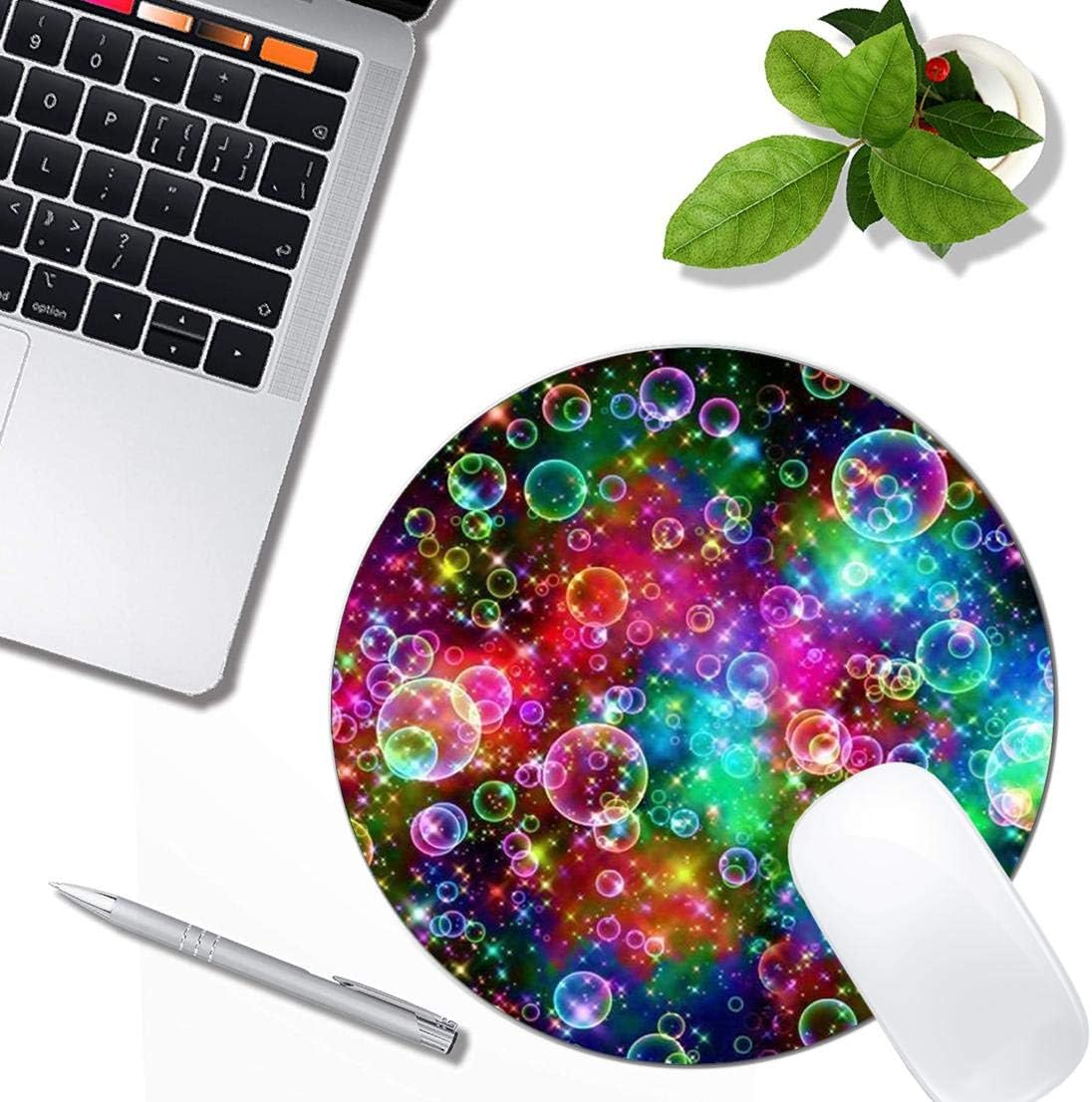 Colorful Bubbles Mouse Pad Round Non-Slip Rubber Mousepad Laptop Office Computer Decor Cute Desk Accessories Customized Design Mouse Pad
