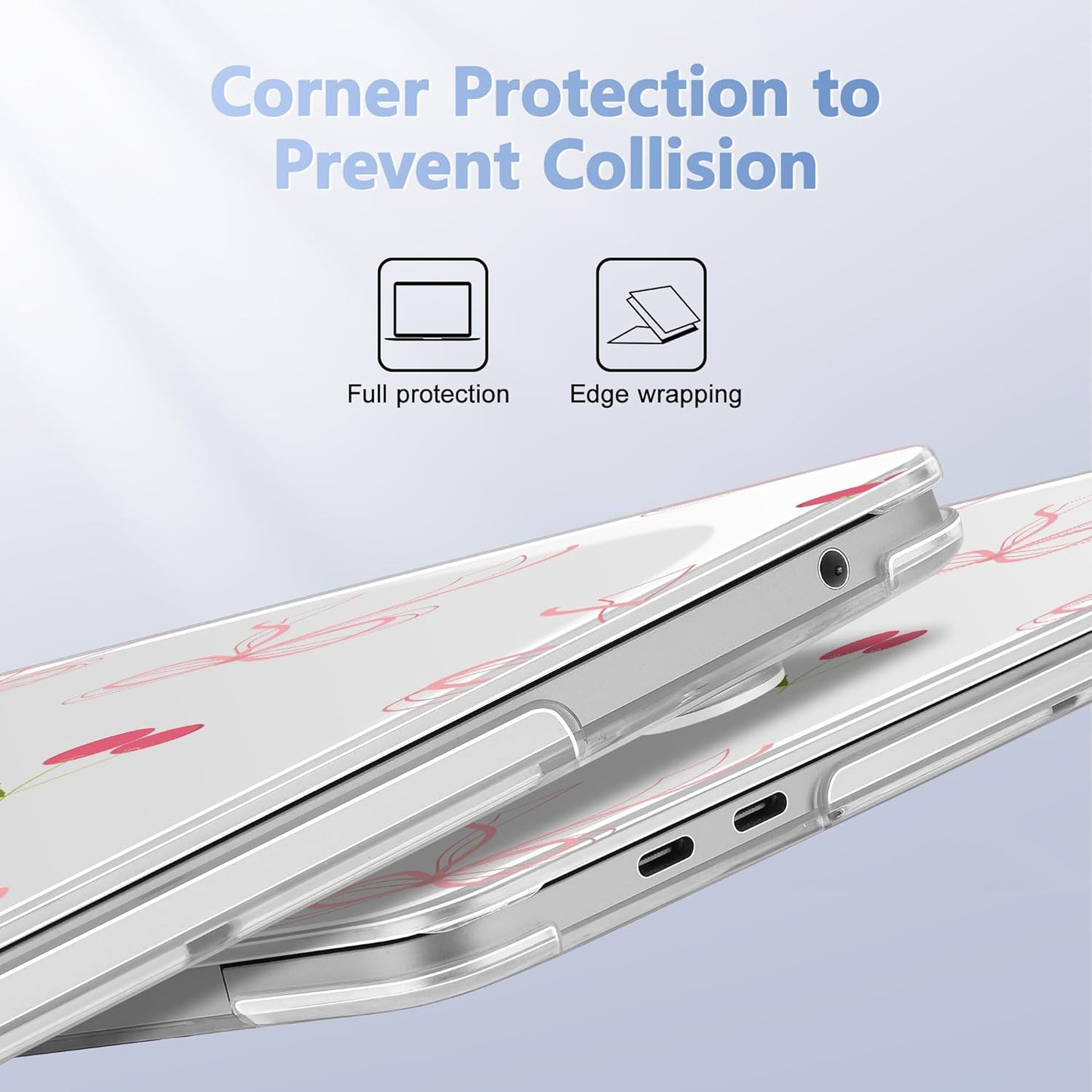 May Chen for MacBook Pro 13 inch Case 2022 2021 2020 Release A2338 M2 M1 A2289 A2251, Plastic Crystal Hard Shell Case Cover for MacBook Pro 13 inch Touch Bar Fits Touch ID, Bow