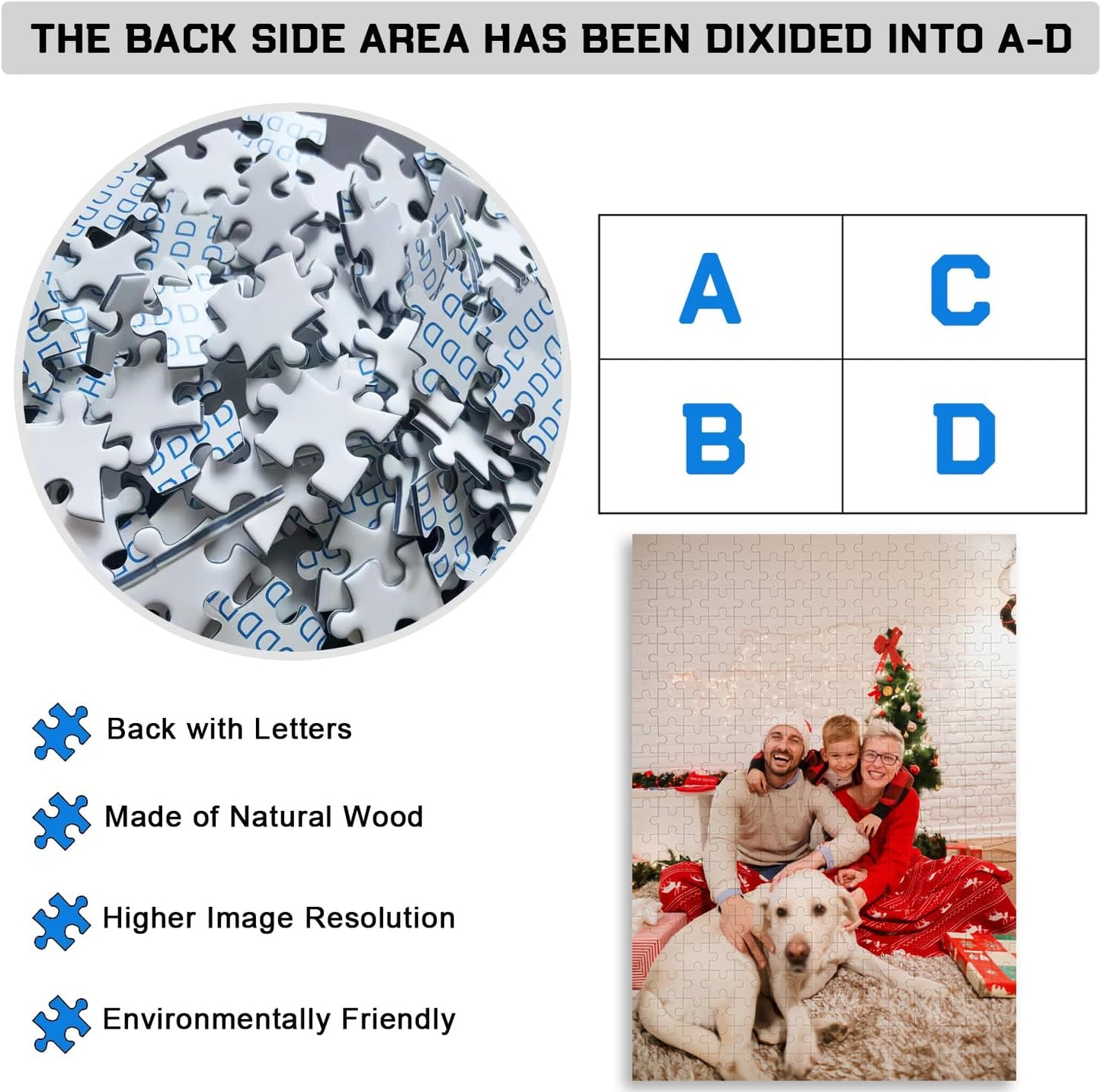 Custom Puzzle 120/200/300/500/1000/1500 Pieces, Personalized Puzzle from Your Own Photos, Customized Picture Jigsaw Puzzle Gift for Christmas Wedding Birthday Family