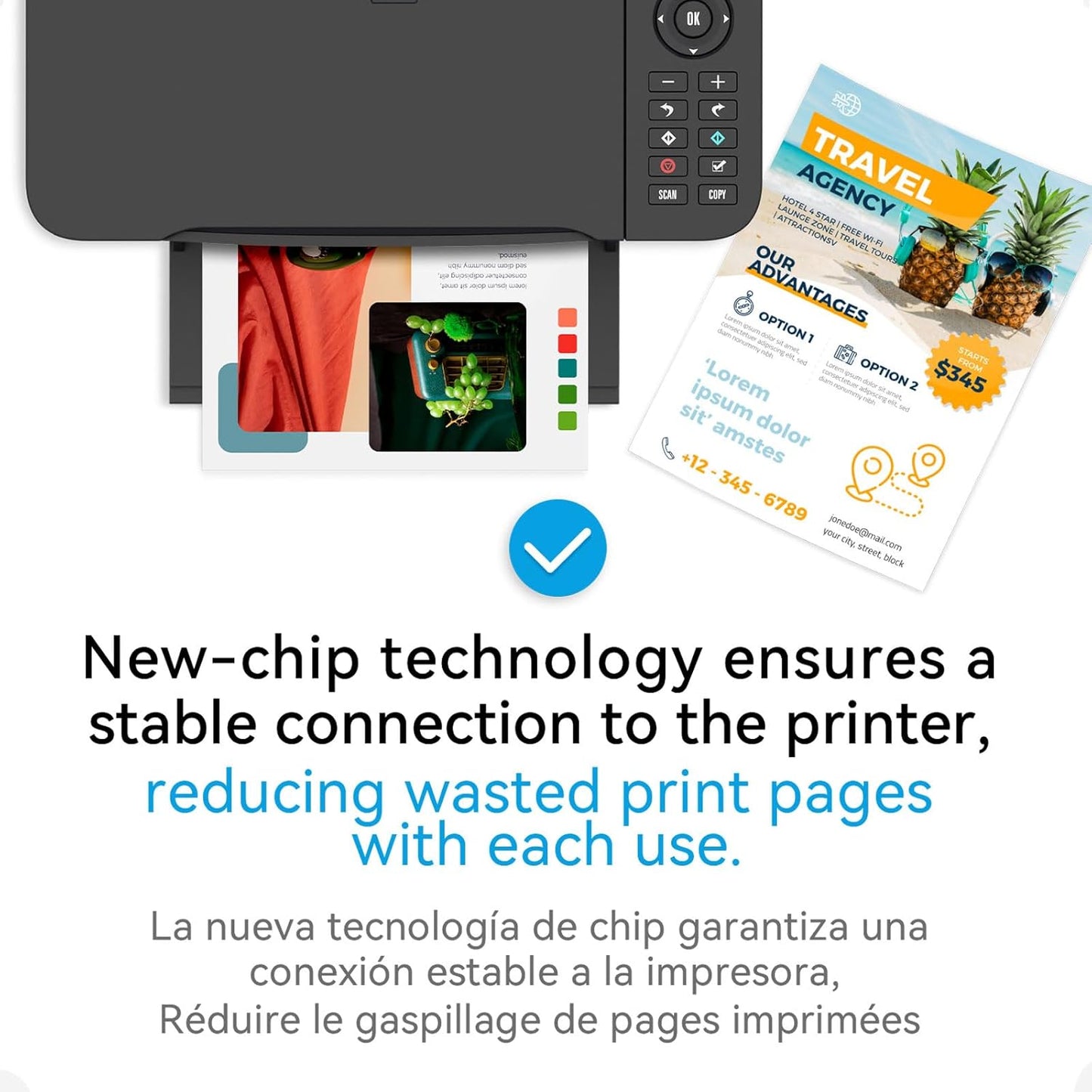 62XL Ink Cartridge Combo Pack Compatible for HP Ink 62 Black Color Compatible for Envy 7640 7645 5660 5665 5642 5540 OfficeJet 8045 8040 5746 5745 250 200 Printer