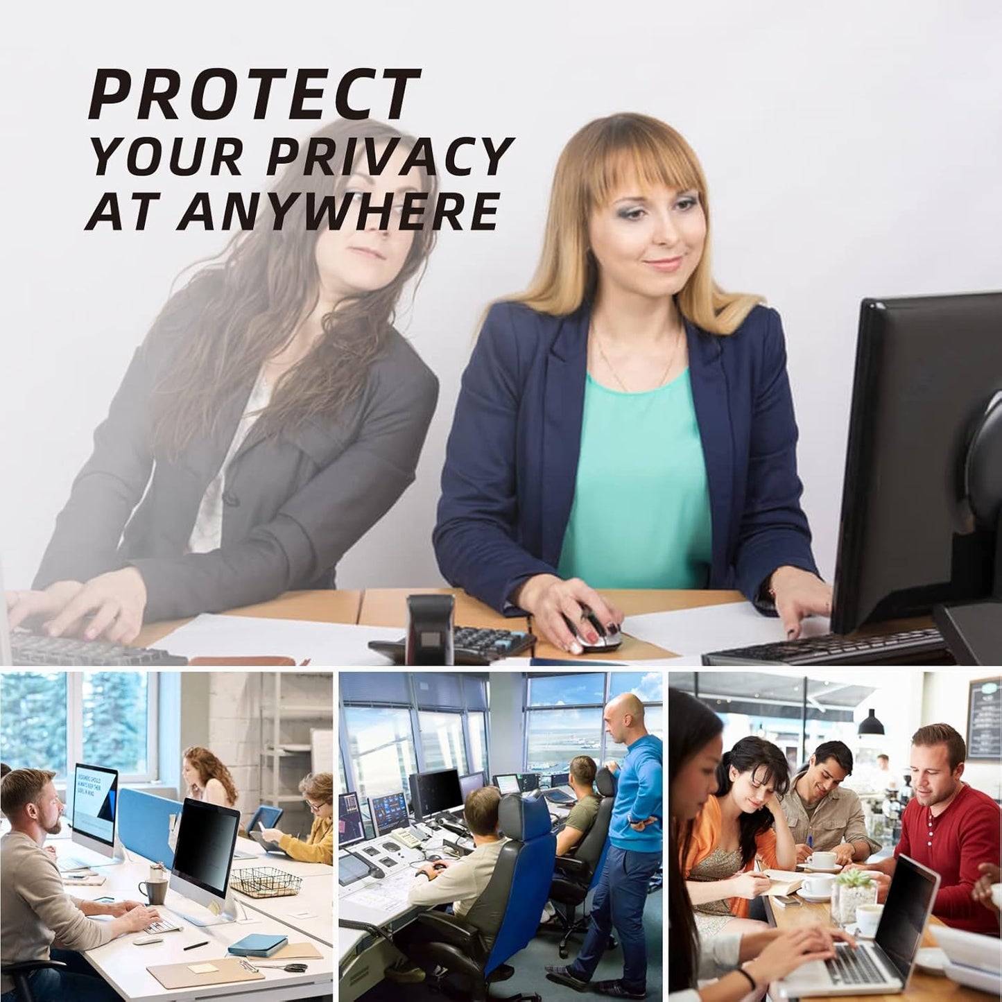 22 inch Computer Privacy Screen Filter for 16:9 Aspect Ratio Widescreen Monitor - Anti-Glare & Anti-Scratch Protector Film - Blue Light Filter (22 Inch (Diagonal) - 16:9Aspect Ratio)