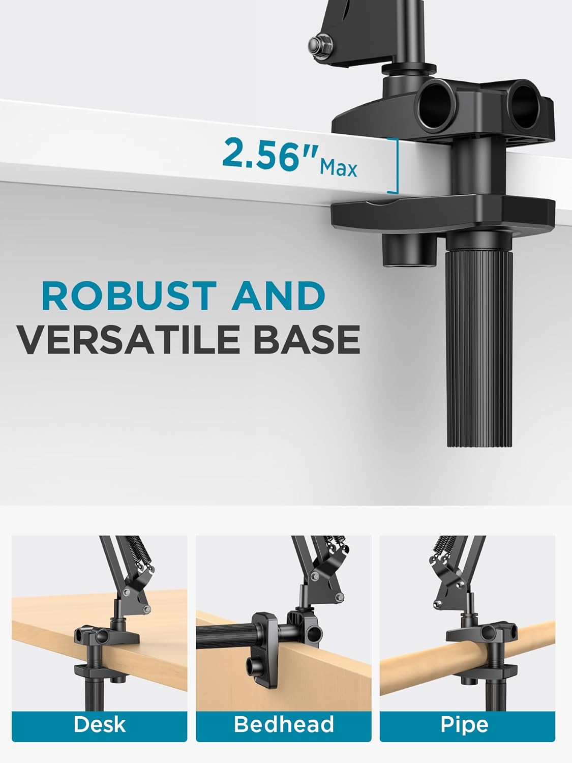 InnoGear Tablet Holder for Bed, Overhead Tablet Stand Phone Holder Tablet Mount for Desk 2 Clamps with Swivel Ball Head for iPad Kindle Switch Graphics Tablets 4-13" Devices