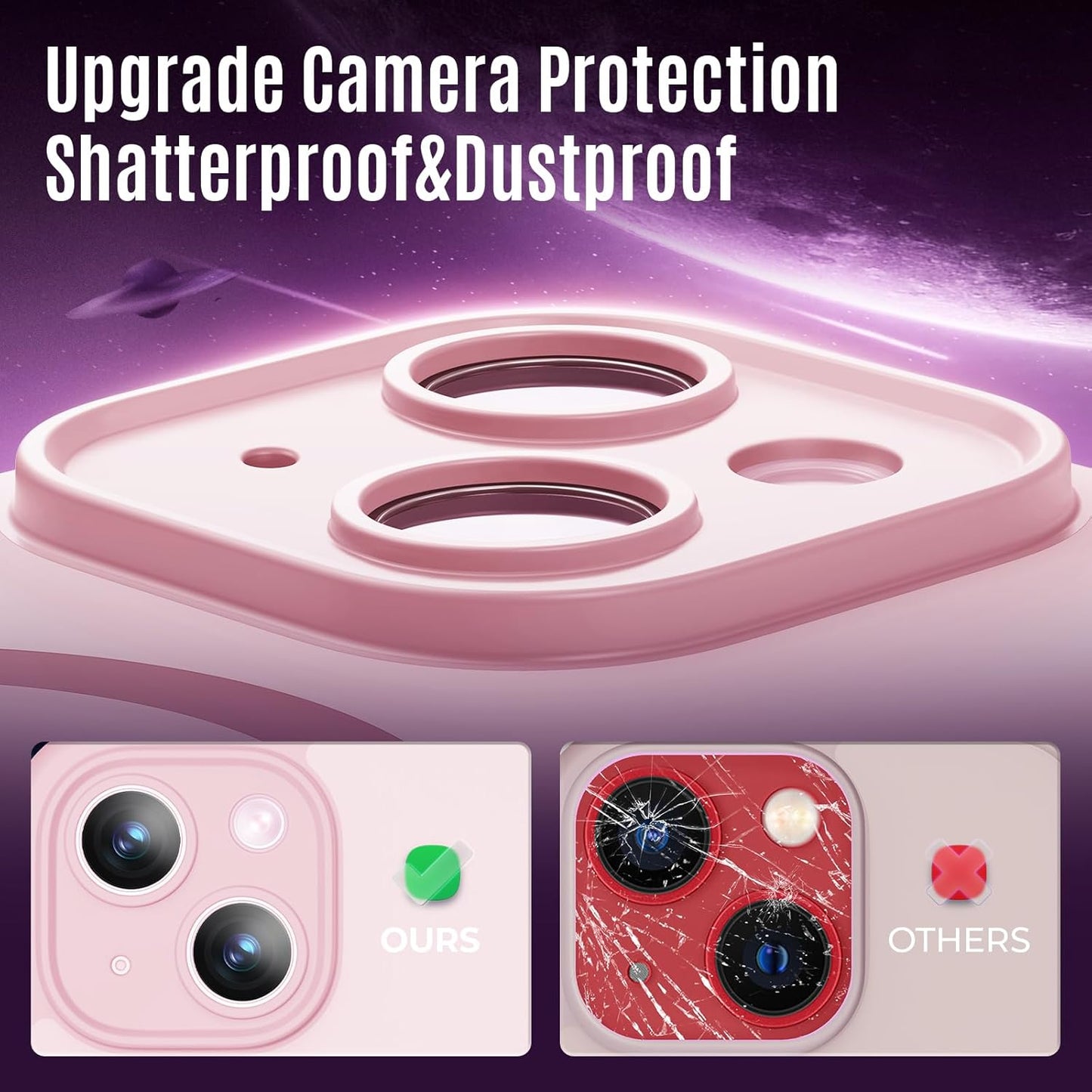 Designed for iPhone 13 Case, Compatible with MagSafe, with Privacy Screen Protectors X2, [Camera Protection] [15FT Military Drop Protection] Shockproof Phone Case, 6.1", Pink