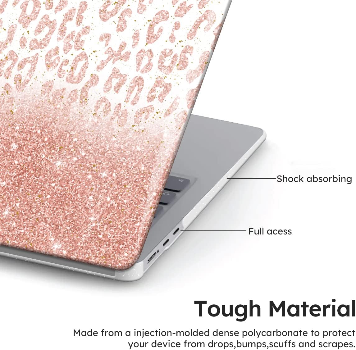 iCasso for MacBook Air 13 inch Case 2025 2024-2022 Release M4 A3240 M3 A3113 A2681 M2 with Liquid Retina Display, Hard Plastic Shell for Mac Air 13.6, Keyboard Cover&Screen Protector, Leopard Print