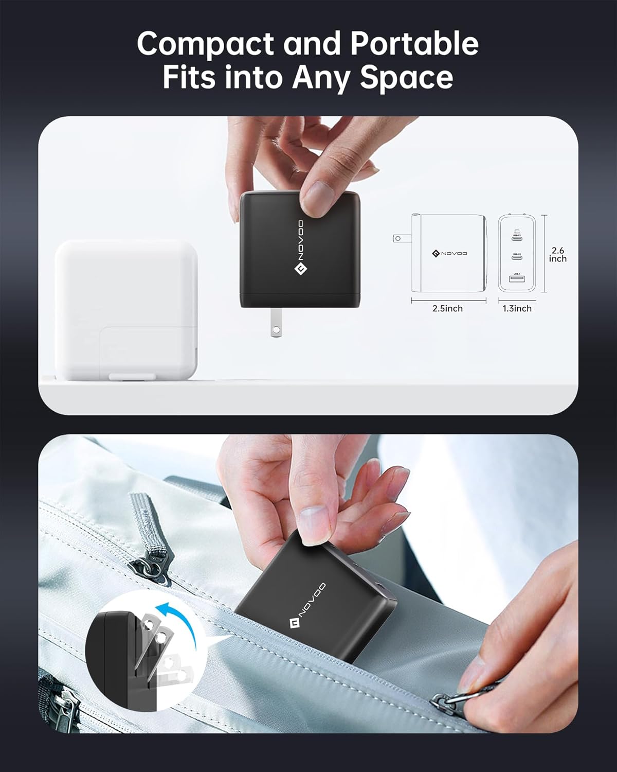 100W USB C Charger, 120W MacBook Pro Charger, 3-Port GaN Fast Charger with PD3.0, PPS, USB C Charger for MacBook pro & MacBook Air, ipad Air, iPhone 15, iPad, Laptops and All USB C Device