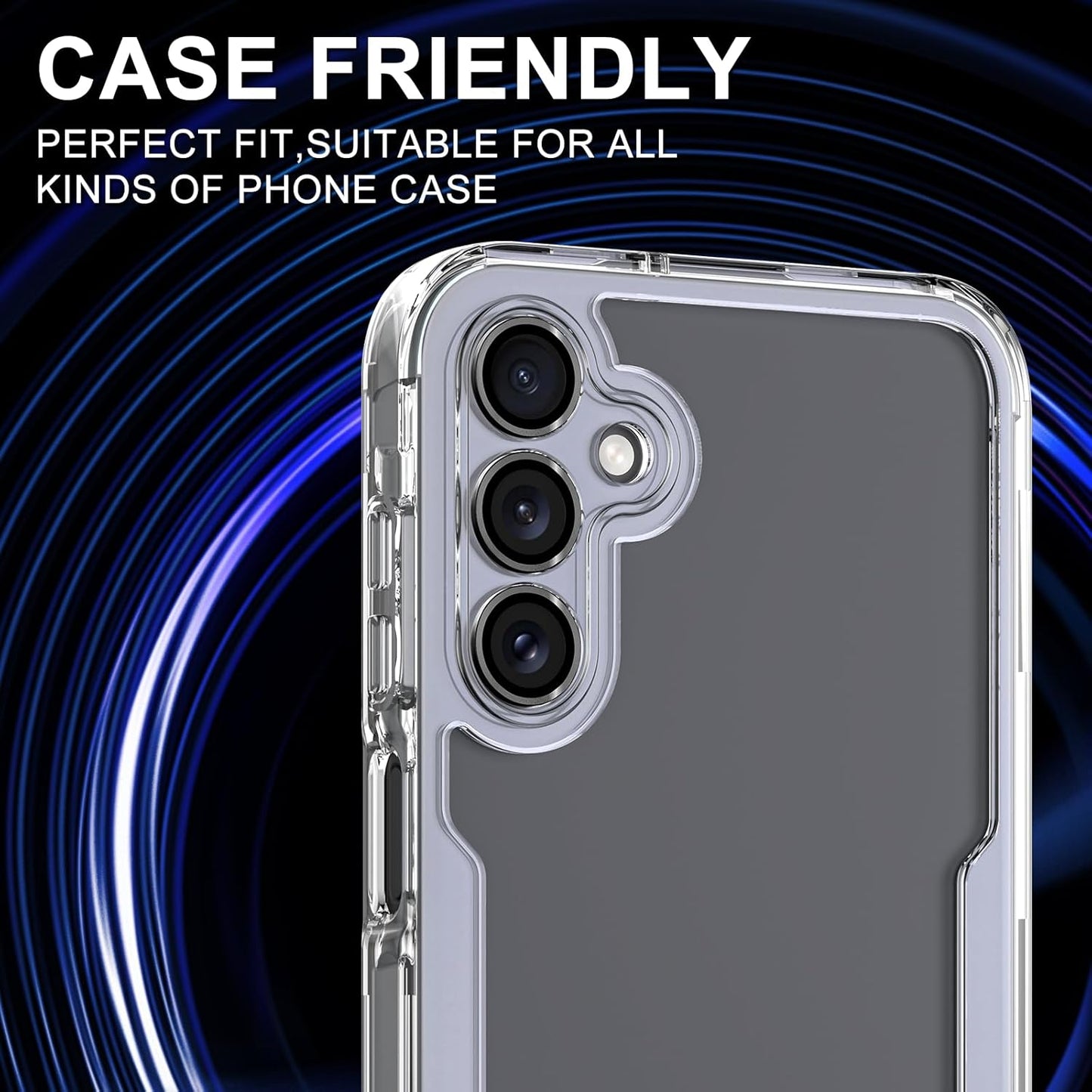 for Samsung Galaxy A35 5G Camera Lens Protector, Individual Metal Ring Tempered Glass Lens Cover, [Strong Adsorption] Scratch Resistant Ultra-Thin HD Clear Lens Cover, 1 Set-Black