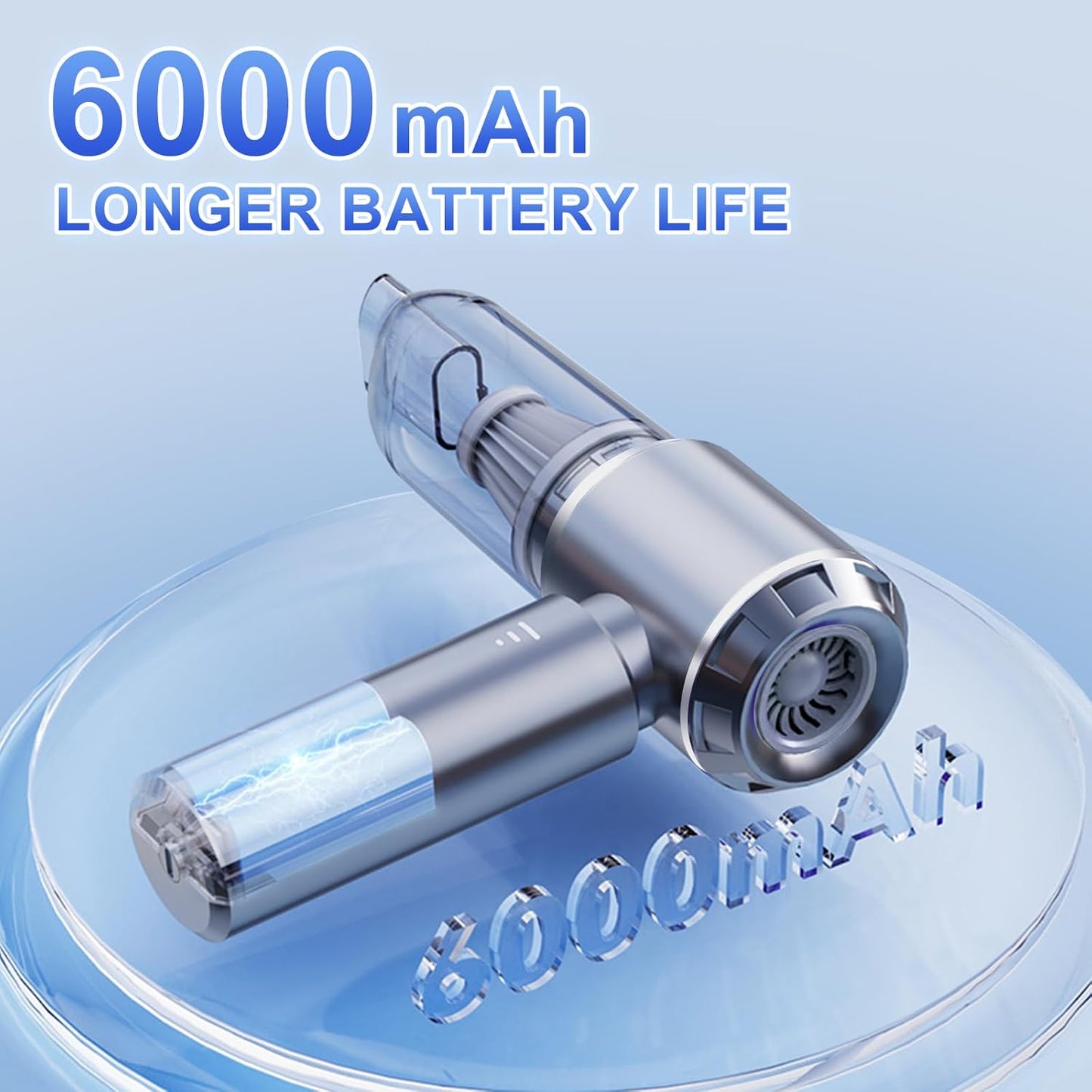 4-in-1 Cordless Handheld Vacuum, Portable Car Vacuum Detailing Kit, Compact Vac with Crevice Tool & Brushless Motor, Type-C Charge, 16000Pa Suction Power for Car, Office Desk, Keyboards, Home