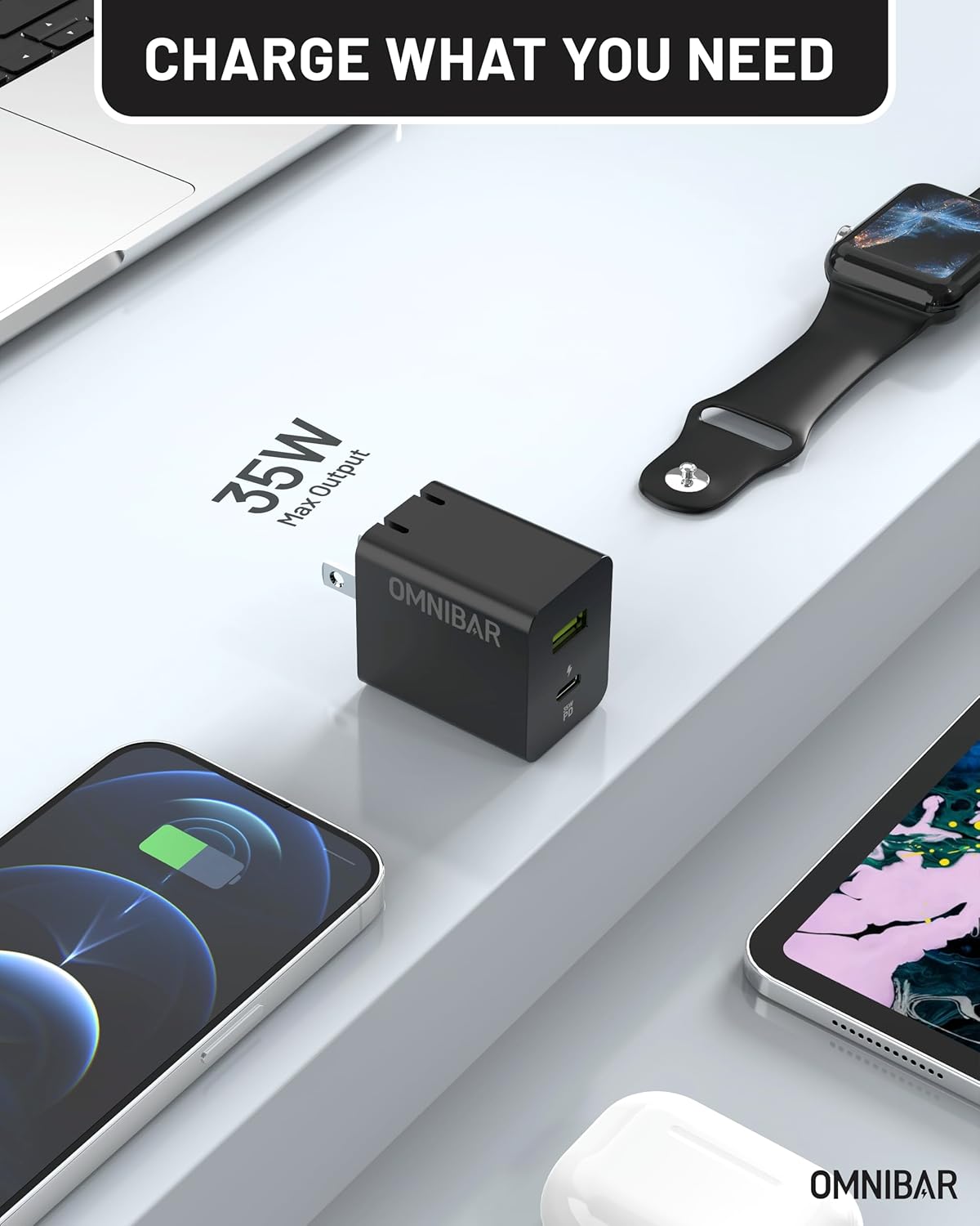 35W USB C Charger with 60W Type C Cable,2 Ports GaN Fast Wall Charger Block,PD3.0 PPS USB-C Power Adapter for iPhone 16/15/14, Galaxy S24//Note 20, Pixel 8 Pro/8/7, iPad/iPad Mini,MacBook Air and More