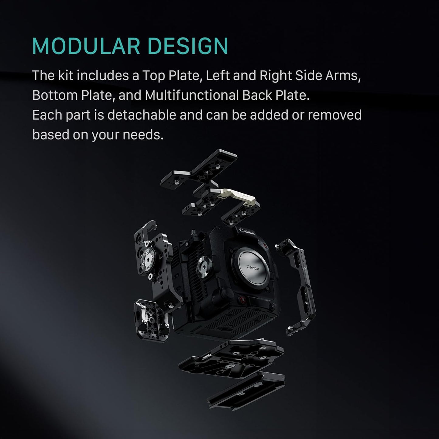 Tilta Camera Cage Kit for Canon C400 | Mounts via Arri Rosette, NATO Rail, 3/8"-16 & 1/4"-20 | Includes Full Cage, Quick Release Bottom Plate, Rear Accessory Plate + More (Base Kit)