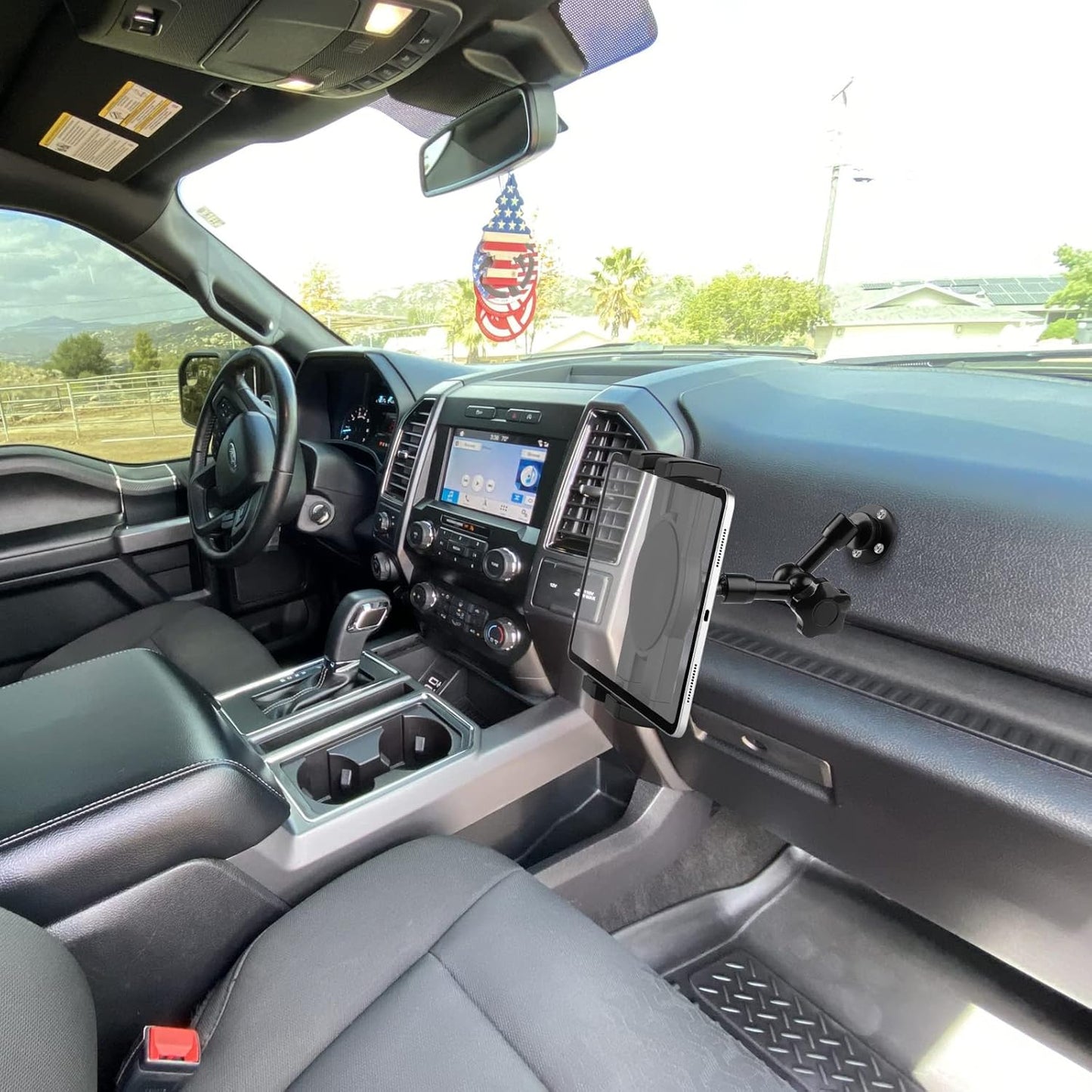 Heavy Duty Drill Base iPad Mount, Tablet Holder for Truck/Car/Boat/Wall/Desk/Vehicle Dashboard,360° Adjustable Aluminum Alloy Arm Mount Compatible with 7~12.9" iPad/Nexus/Fire HD/e-Book/Switch