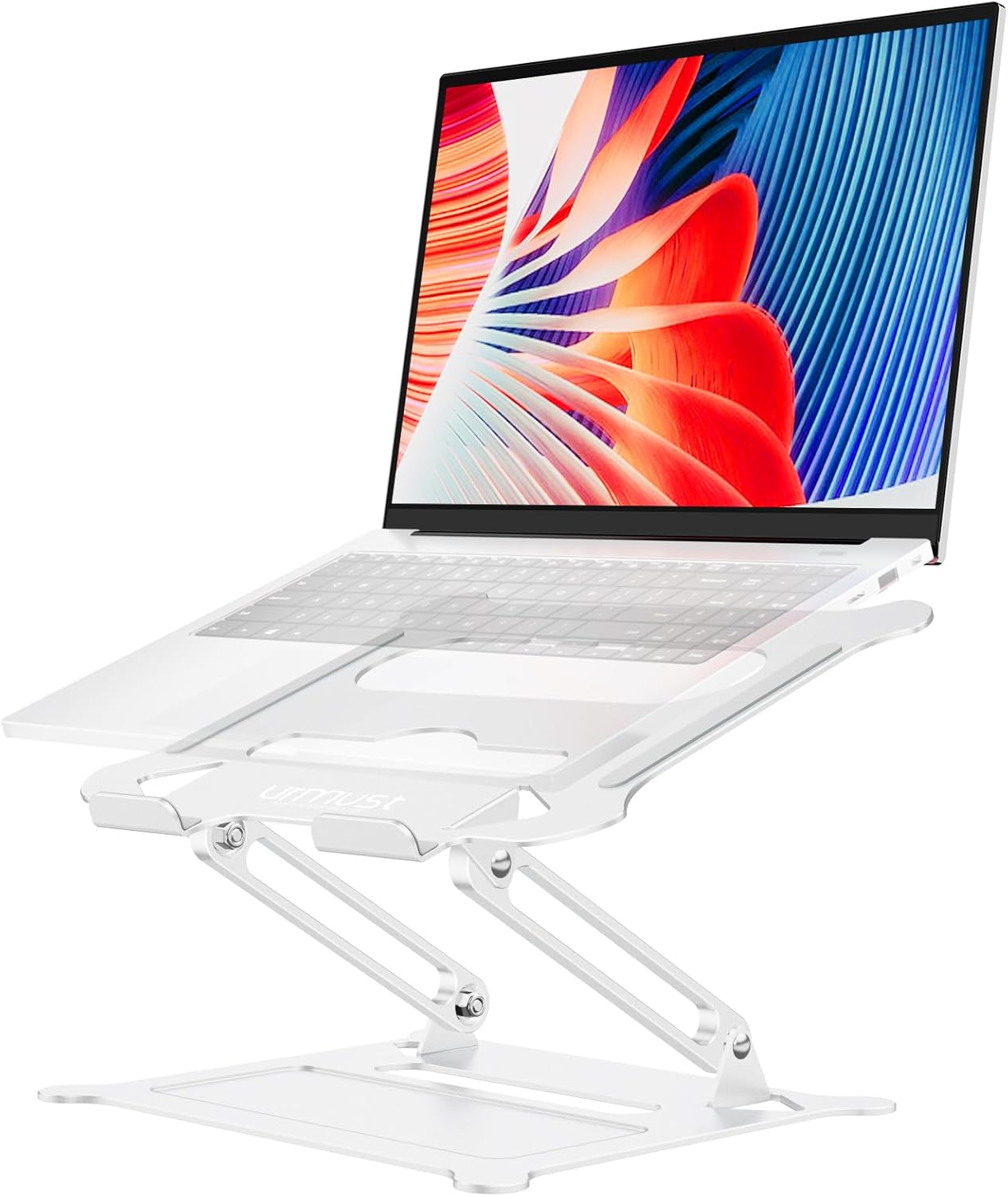 Urmust Laptop Notebook Stand Holder Adjustable Ultrabook Stand Riser Portable Compatible with MacBook Air Pro HP Dell XPS Lenovo All laptops 10-15.6"(Silver)