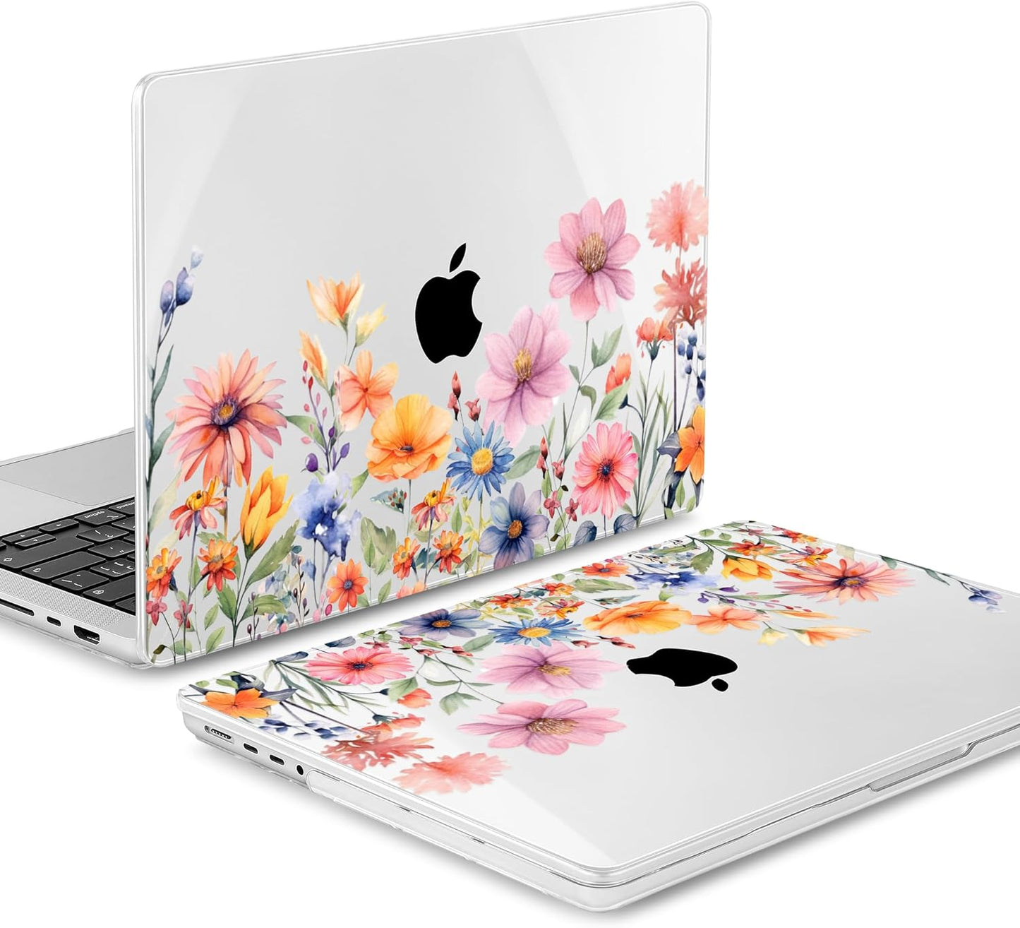 Mektron Case for MacBook Pro 16" M4 A3403 A3186 M3 A2991 M2 A2780 M1 A2485 (2021/2023/2024) Pro/Max with Touch ID, Hard Shell Plastic Laptop Cover Keyboard Cover Screen Protector, Floral P165