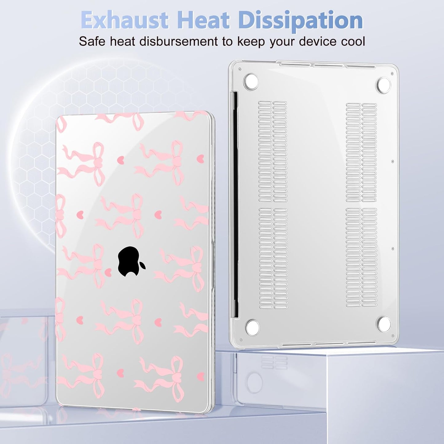 Case for MacBook Pro 13 inch with/Without Touch Bar (2016-2022, M2 A2338 M1 A2289 A2251 A2159 A1989 A1706 A1708), Hard Shell + Keyboard Cover + Dust Plug, Bow