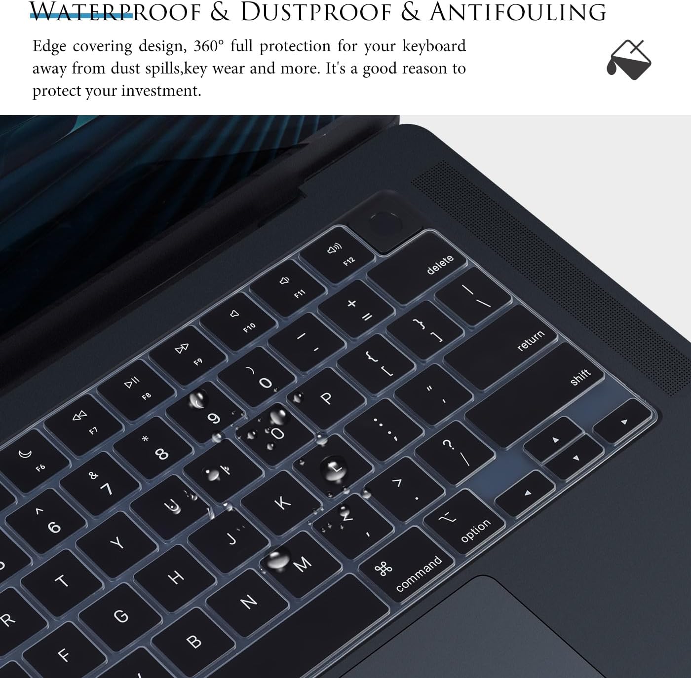 Keyboard Cover for 2025 2024 2023 MacBook Air 15.3 inch M4 M3 M2 Chip A3241 A3114 A2941,Apple MacBook Air 13.6 inch A3240 A3113 A2681 Keyboard Skin Protector