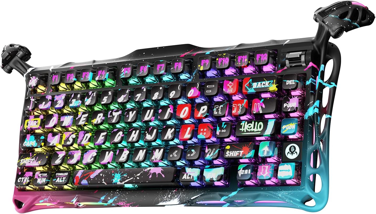 GravaStar Mercury V75 Pro 75% Hall Effect Magnetic Switch Gaming Keyboard-Neon Graffiti
