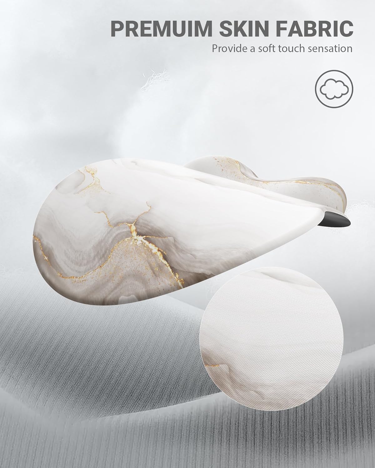 Ergonomic Mouse Pad Wrist Support, Comfortable Mouse Pad Wrist Rest, Relieve Wrist Pain Gel Mouse pad, Non-Slip Rubber Base Mousepad for Laptop, Computer(White Marble)