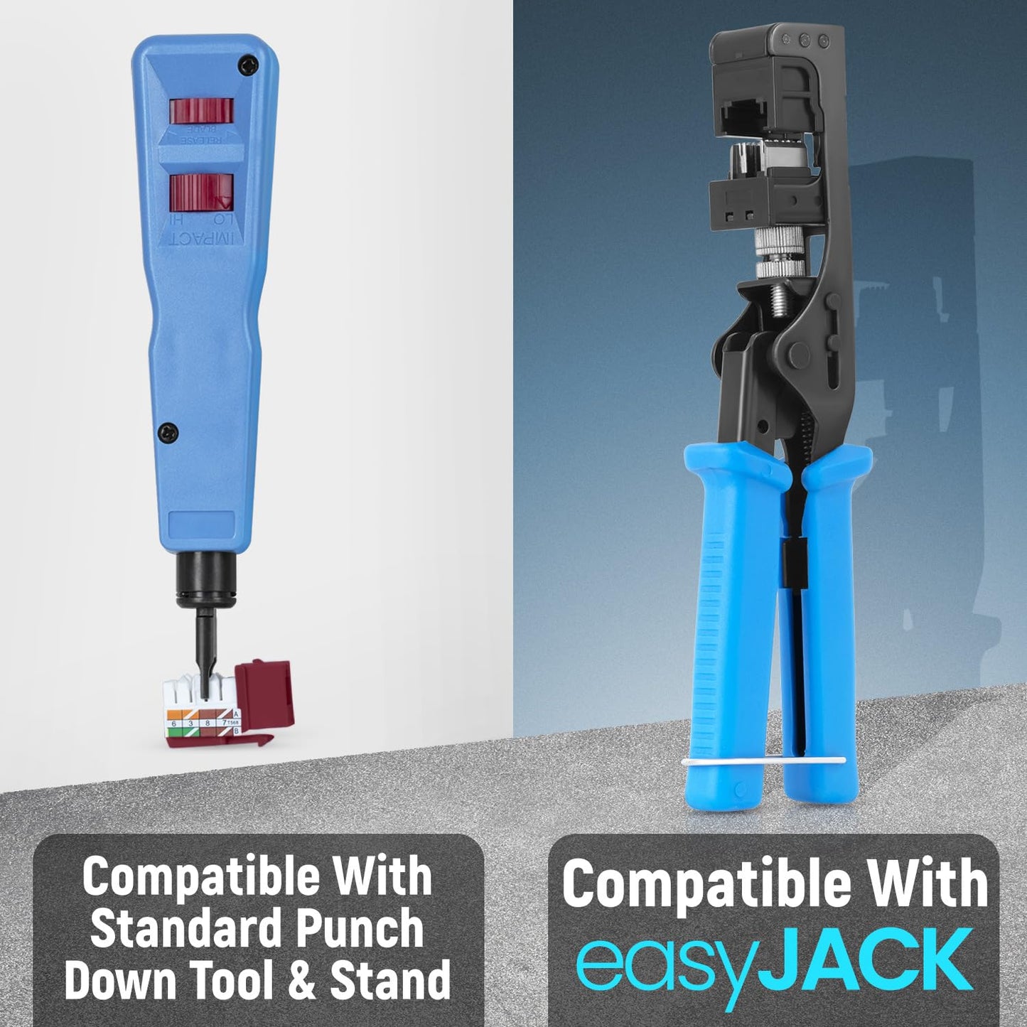 Everest 90° Angled RJ45 Cat6 Keystone Jacks 100-Pack in Red - Slim Profile Female RJ45 Connectors - Cat 6 Keystone Jack - Compatible with 90° Angled Speed Termination Tool - easyJACK (B094WB91H3)