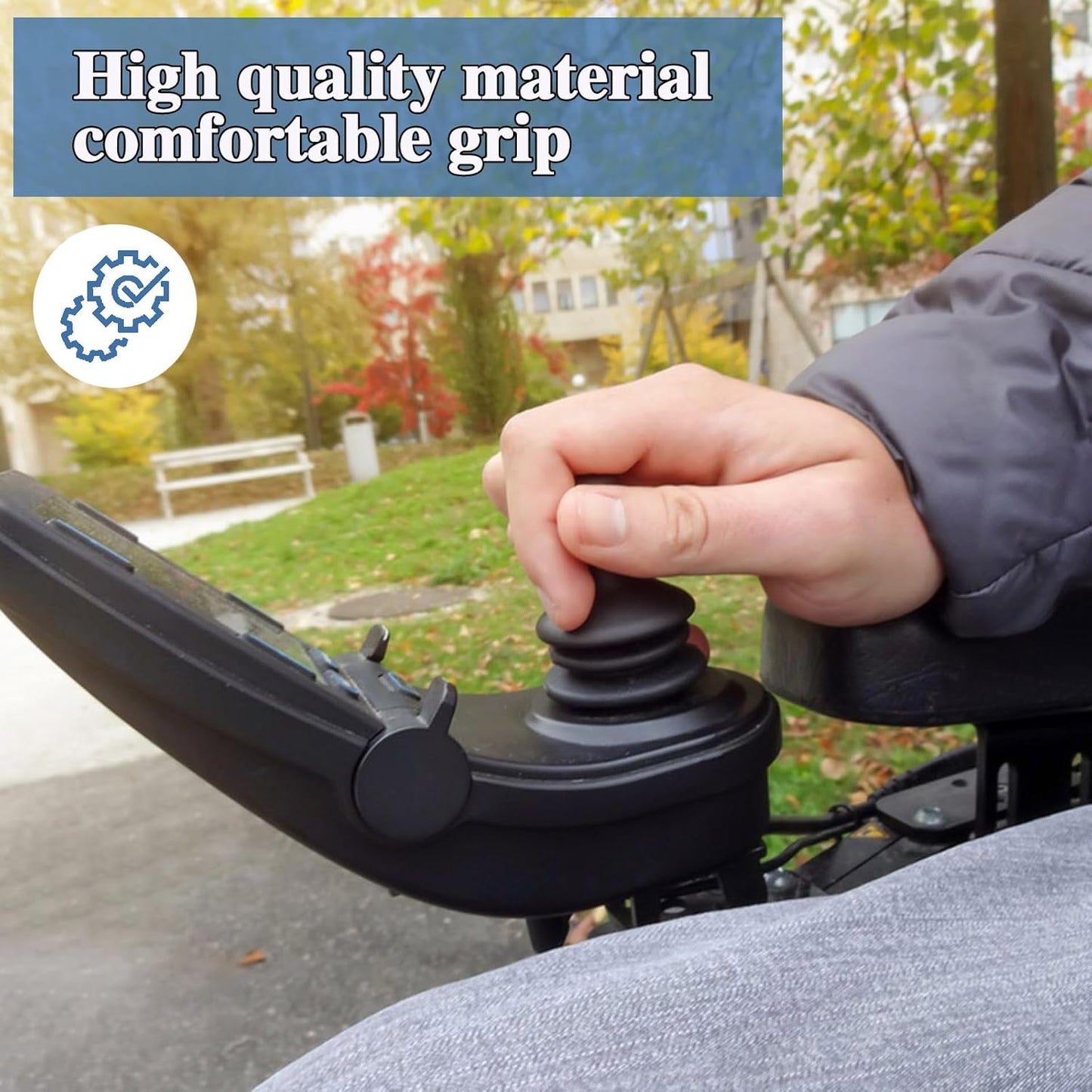 4 Pcs Wheelchair Joystick Button Cap Joystick Controller Knob and Gaiter Black Joystick Knob Button Controller for Electric Wheelchair Mobility Scooter