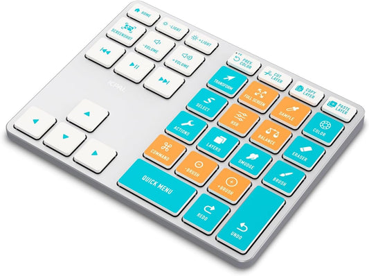 JCPAL ProGuide Wireless Keyboard for Procreate - Bluetooth Rechargeable Macro Pad Mini Keyboard for iPad Procreate with 35 Color-Coded Buttons