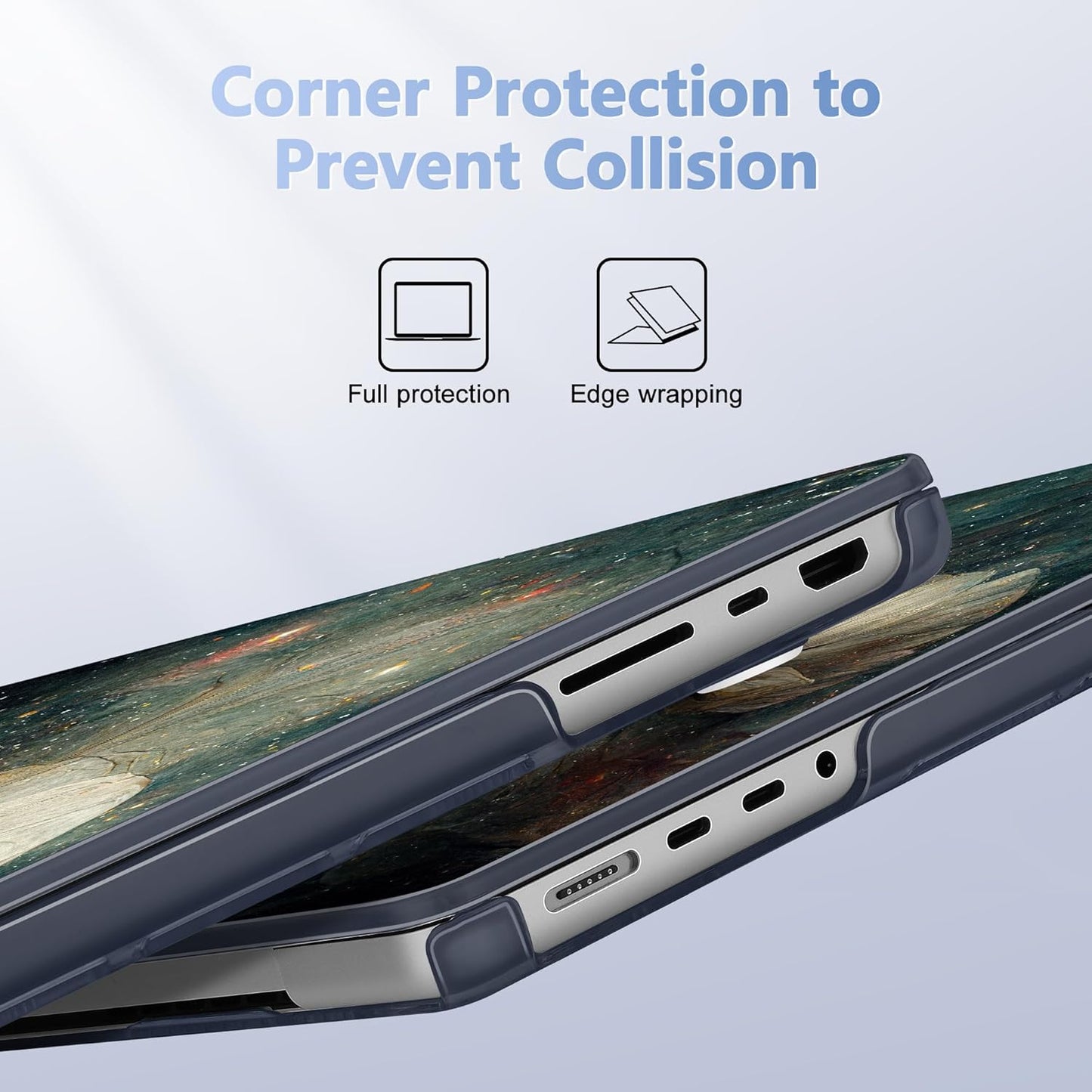 for MacBook Pro 16 inch Case 2021 2022 2023 2024 Release A3186 A3403 M4 A2991 M3 A2780 M2 A2485 M1 Pro/Max, Hard Shell Case with Screen Protector & Keyboard Cover, Sky Flower