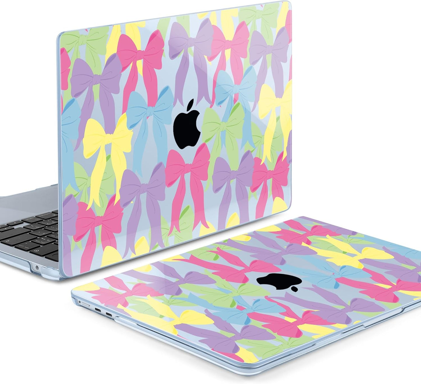 MEEgoodo Case for M4/M3/M2 MacBook Air 13.6 inch Case 2025 2024 2022, Fit Model A3240/A3113/A2681, Laptop Hard Shell with Keyboard Cover Compatible with MacBook Air 13 inch, Cute Colorful Bows
