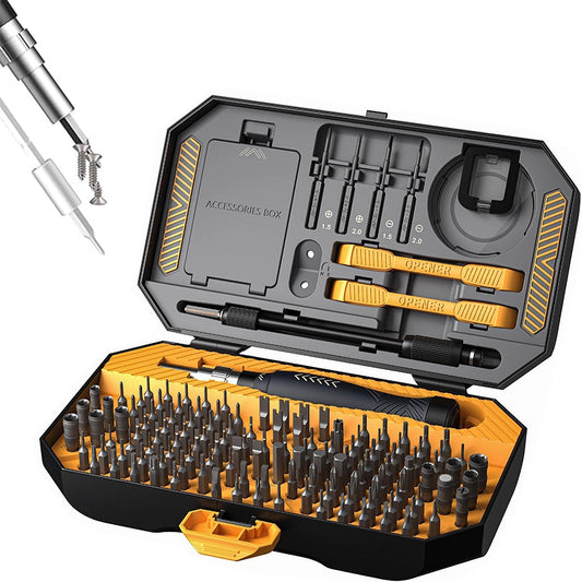 145-in-1 Precision Screwdriver Set Professional Mobile Phone and Computer Repair Kit with Torx, Star, Pentalobe, Hex Small Magnetic Screwdriver Bits, Suitable for MacBook, iPhone, Watch, Camera