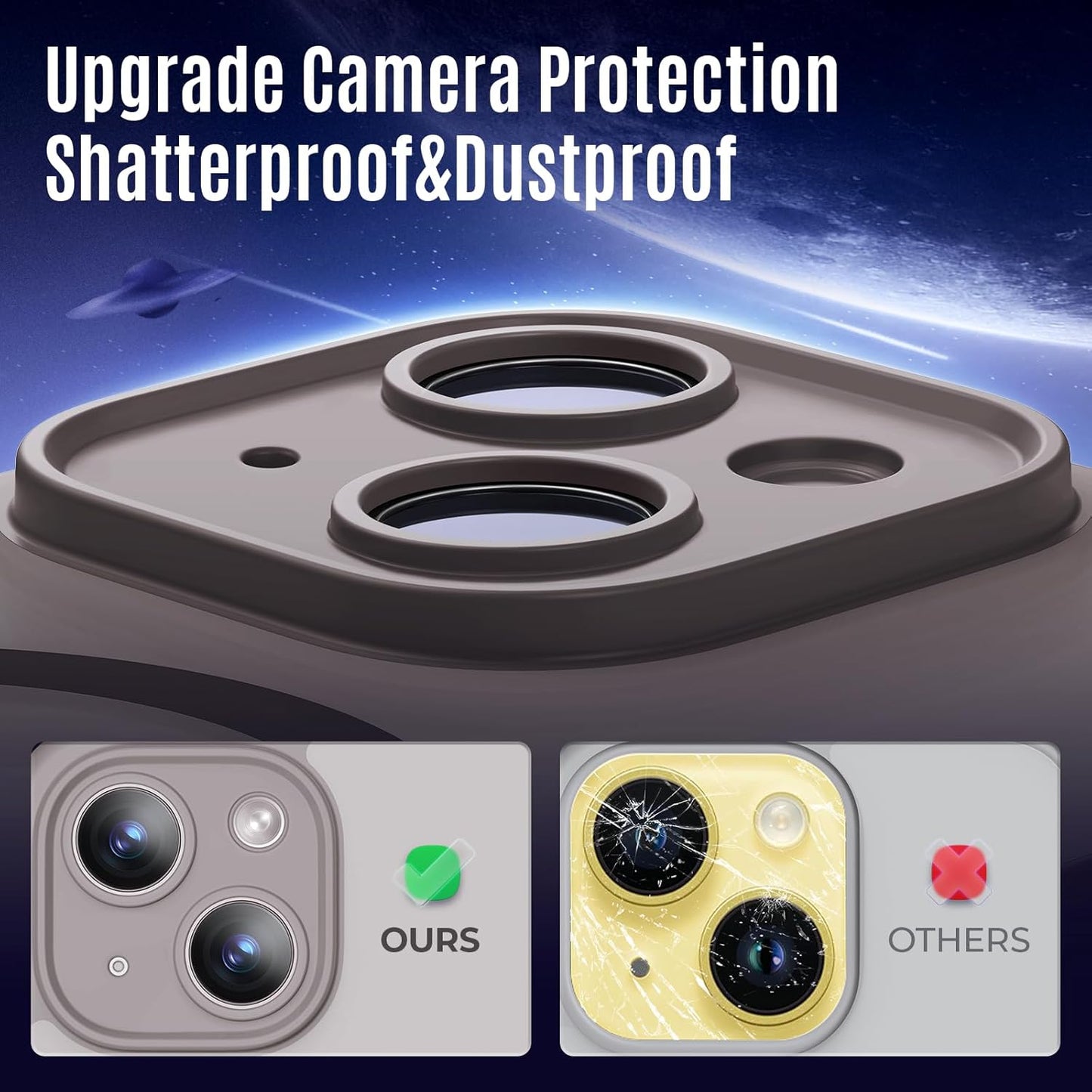 Designed for iPhone 14 Case, Compatible with MagSafe, with Privacy Screen Protectors X2, [Camera Protection] [15FT Military Drop Protection] Shockproof Phone Case, 6.1", Natural Titanium