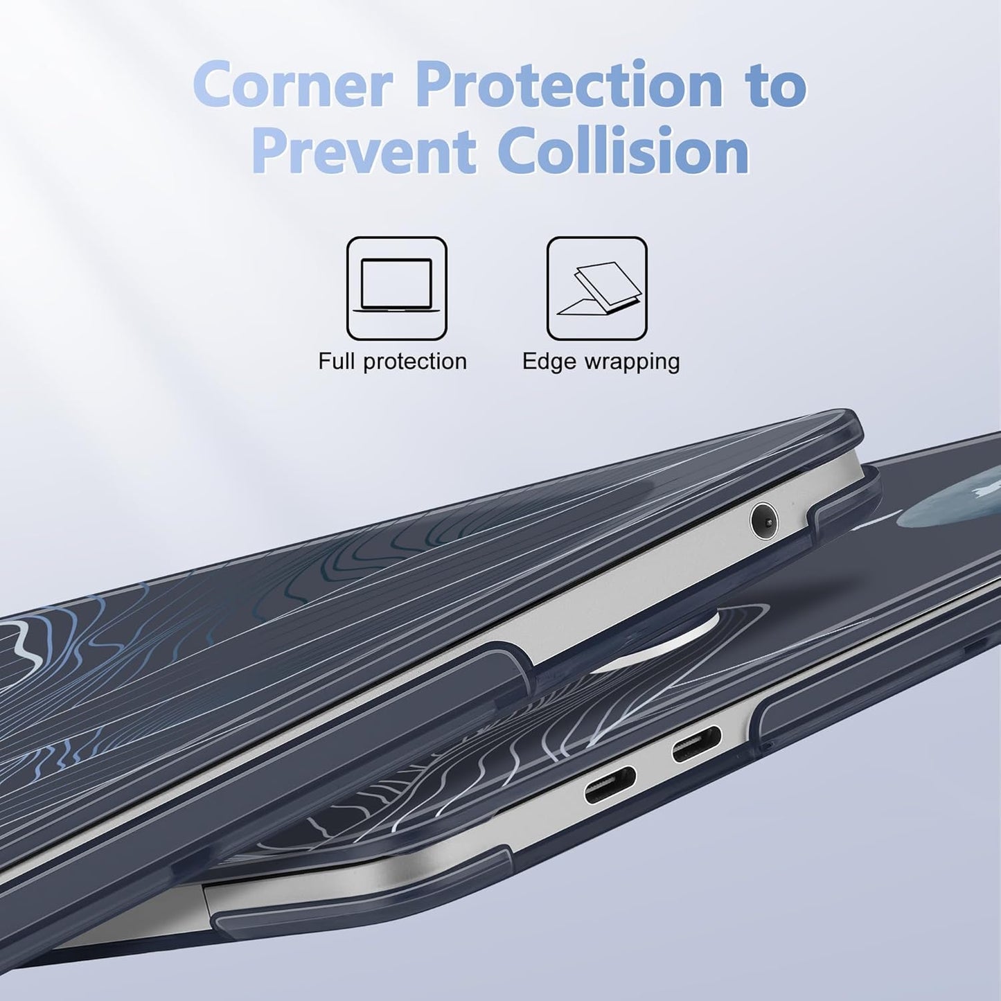 Case for MacBook Pro 13 inch with/Without Touch Bar (2016-2022, M2 A2338 M1 A2289 A2251 A2159 A1989 A1706 A1708), Hard Shell + Keyboard Cover + Dust Plug Abstract Mountain