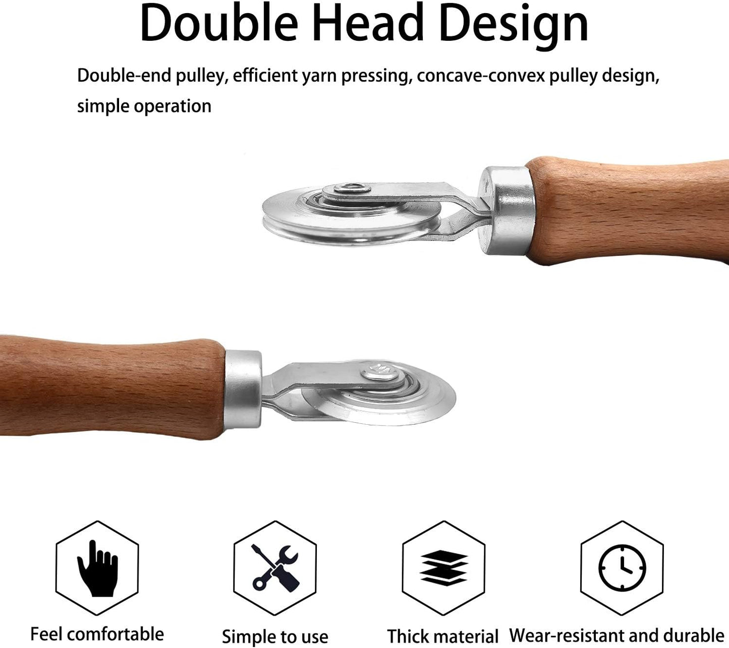 BAYTORY 3Pcs Screen Rolling Tool Kit for Installing Door Mesh Screens Window, Screen Spline Roller Tool with Wooden Handle and Steel Bearing Wheels, Durable and Easy to Use