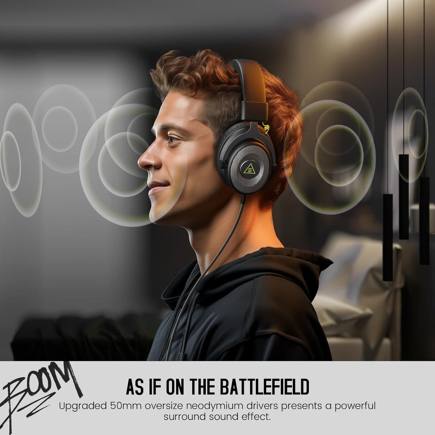 EKSA E900 Headset with Microphone for PC, PS4,PS5, Xbox - Detachable Noise Canceling Mic, 3D Surround Sound, Wired Headphone for Gaming, Computer, Laptop, 3.5MM Jack