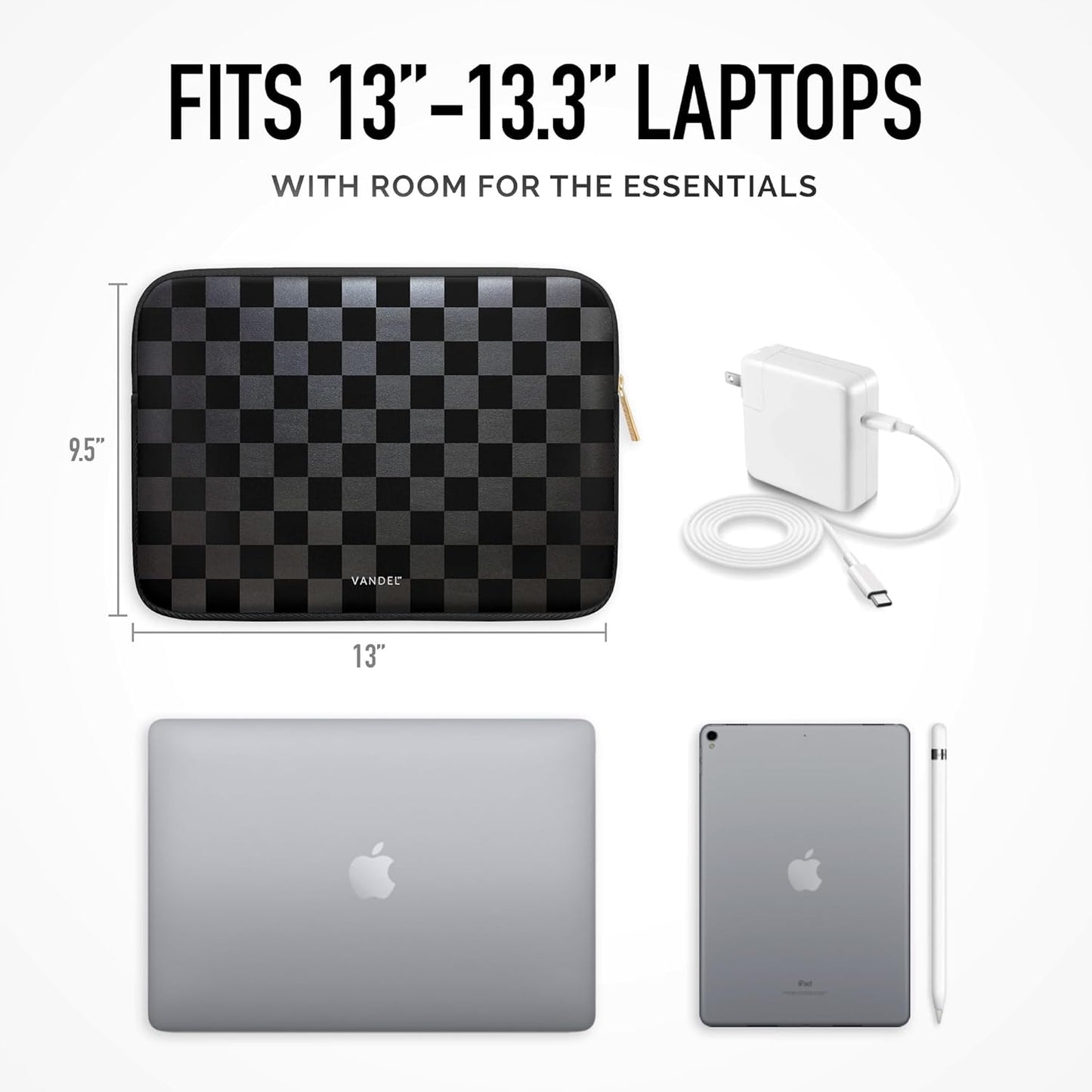 Vandel Slim Laptop Sleeve 13-13.3 inch Laptop Case for Macbook Air 13/Pro 13 Inch- Protective Macbook Case Sleeve, Tablet Carrying Bag Pouch for Lap Top Notebook, Chromebook, Dell, Asus Computer Cover