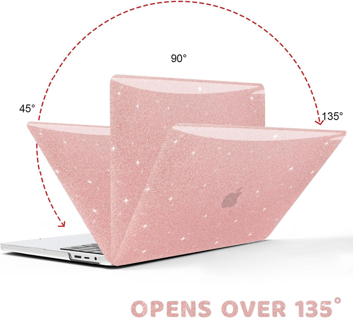 Anban Compatible with MacBook Pro 13 inch Case M2 2025-2016 M1 A2338 A2251 A2289 A2159 A1989 A1706 A1708, Plastic Hard Shell+Keyboard Cover+Screen Skin for MacBook Pro 13.3 inch Case, Shiny Rose Gold