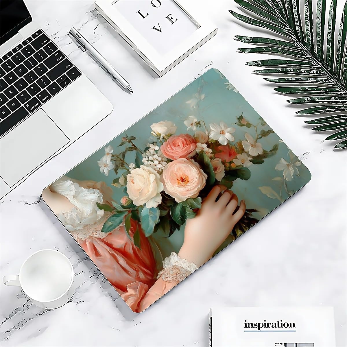 Compatible with MacBook Air 13.3 13.6 Inch Case 2022 2021 2020 2019 Plastic Hard Shell Case Cover,13.3 Pro(A1706/A1708/A1989/A2159/A2289/A2338), A Lady with Flowers