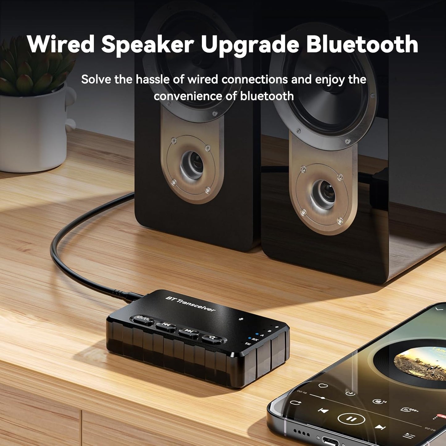 Bluetooth Transmitter Receiver aptX Adaptive/Low Latency/HD Bluetooth Adapter 5.2 Support 2 AirPods Phones, Wireless Audio Receiver 3.5mm Aux Headphone Jack Adapter for Airplane Travel/TV/Home Stereo