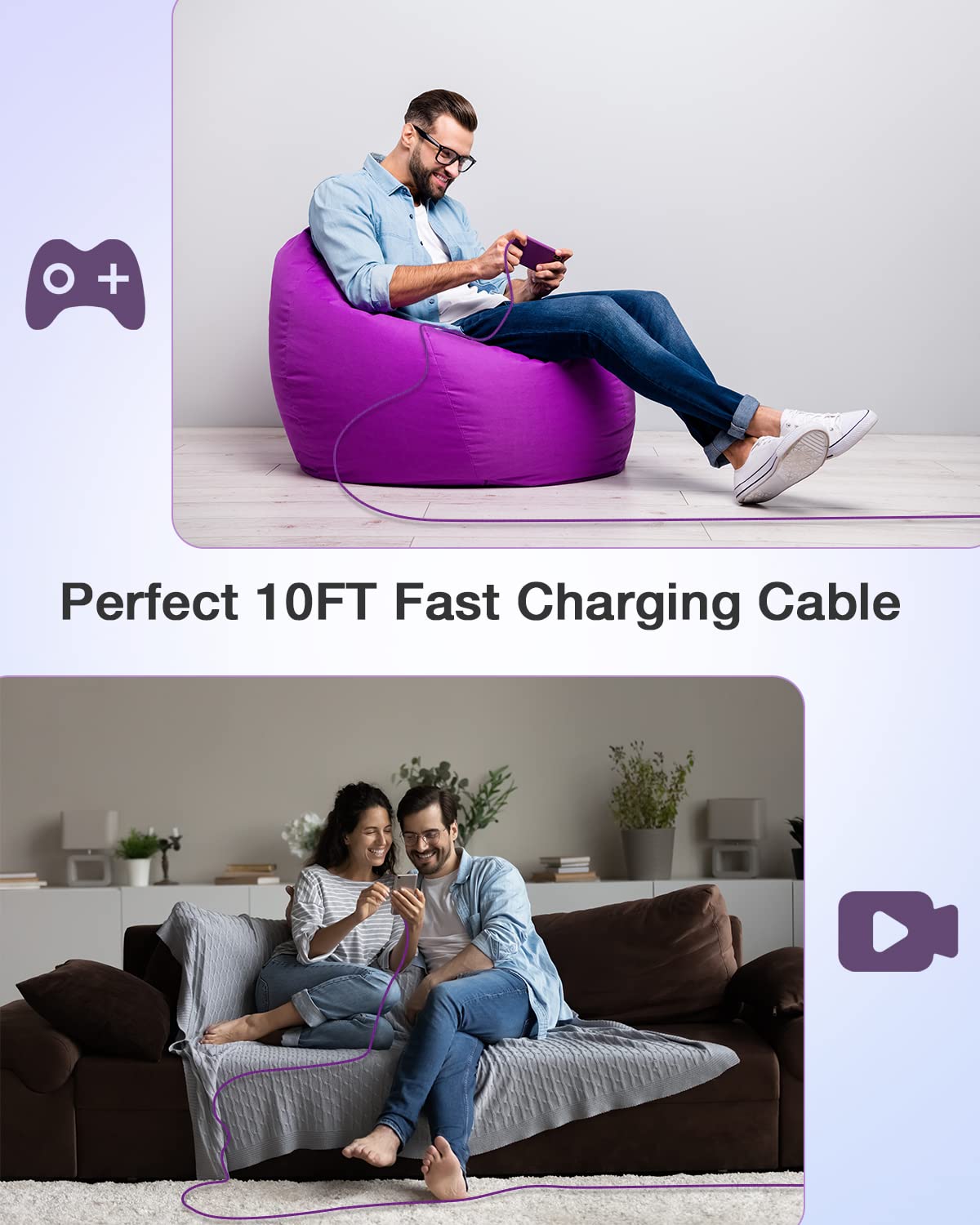 iPhone 14 Charger Fast Charging, 2Pack Dual Port iPhone Charger USB Wall Chargers Plug Adapter with10feet Long USB A to Lightning Charging Cable for iPhone 14/13/12/11/Pro Max/Pro/Plus/XS/XR/X/SE,iPad
