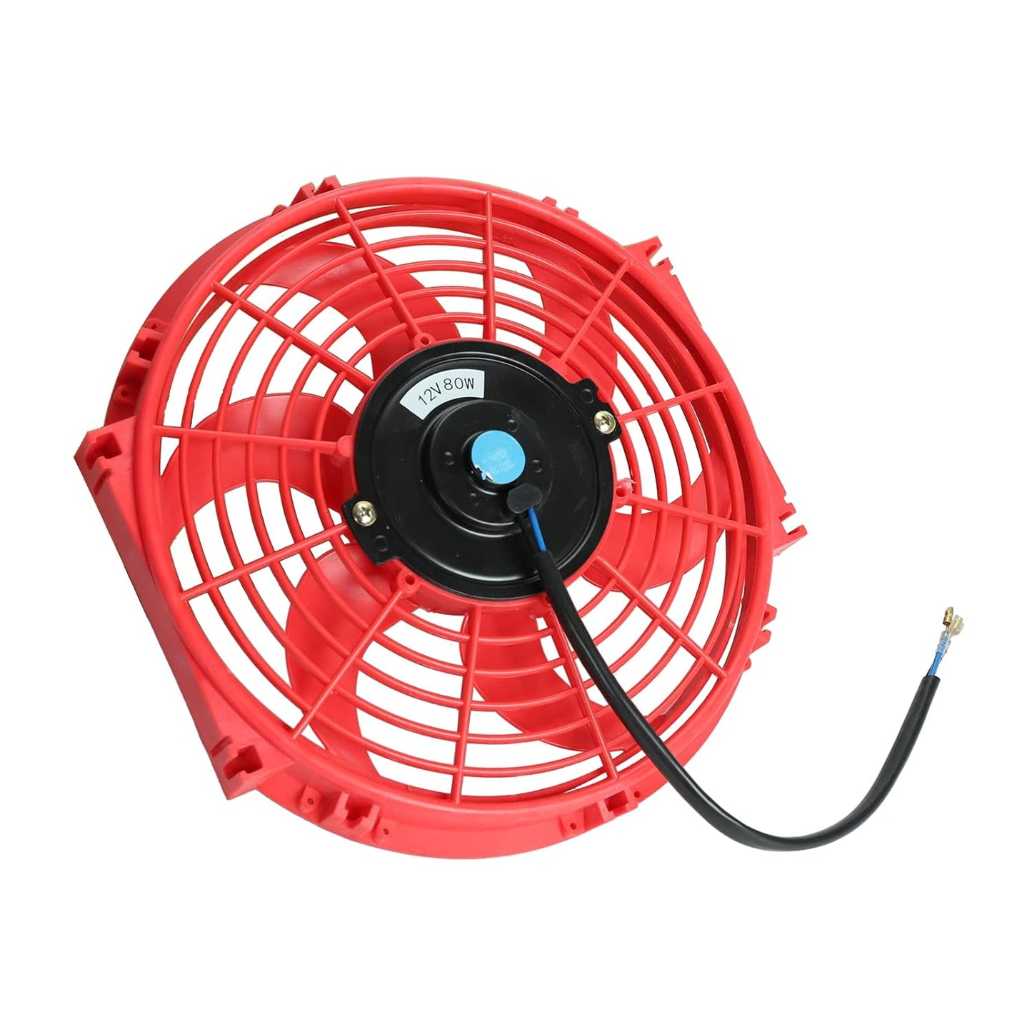 2PCS 10 inch Slim Fan Push Pull Electric Radiator Cooling 12V 80W Mount Universal Kit Red