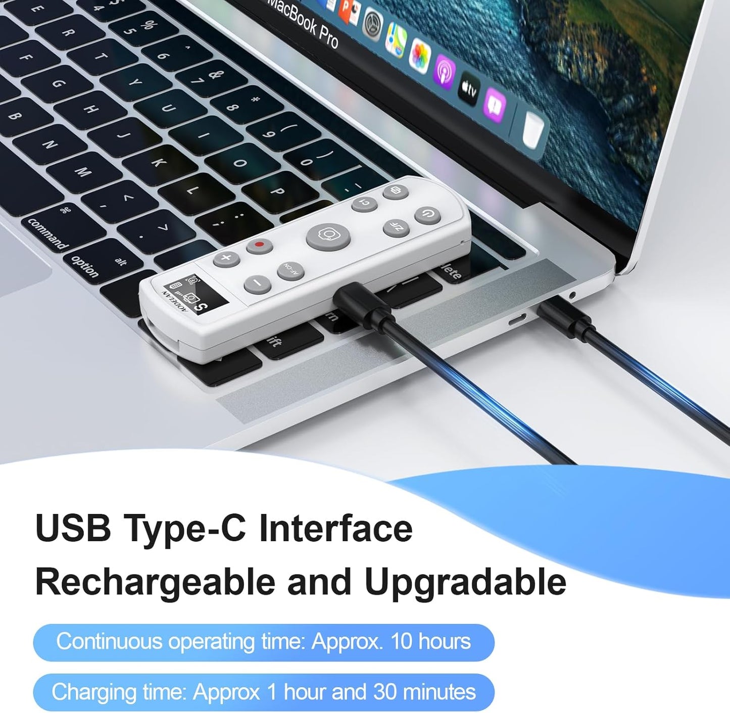 AODELAN for Sony Camera Tripod with Rechargeable Wireless Shutter Release,Shooting Grip Remote Control Handle for ZV-E10,ZV-1F,ZV-1,A7C,A7III,A7R IV,A6100,A6400,A6700,FX30,A9 II,DSC-RX0 II(White)